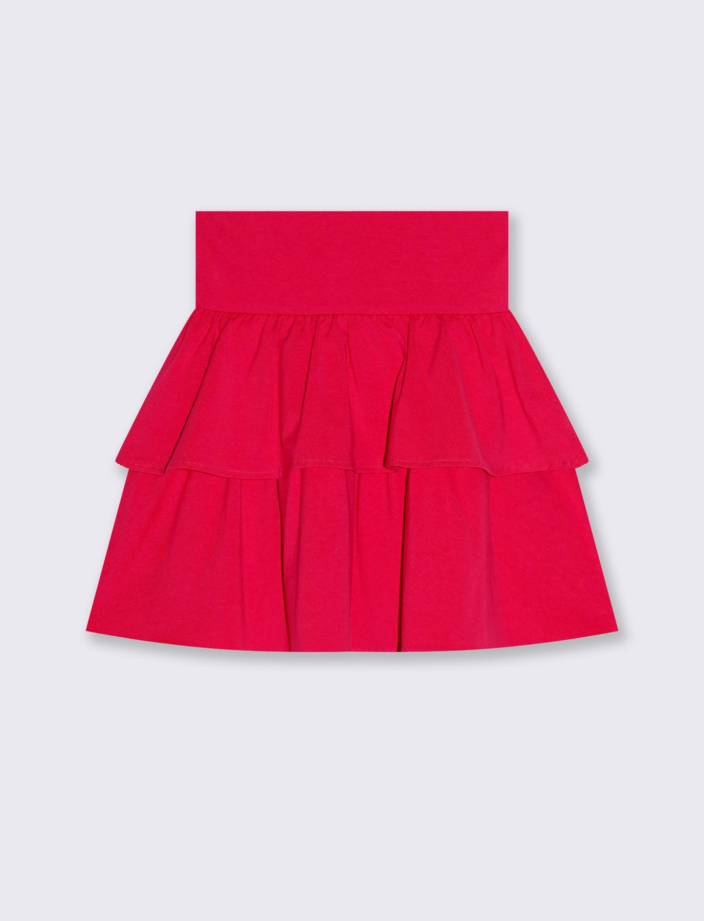 Cotton ruffled girl dress - Fuxia