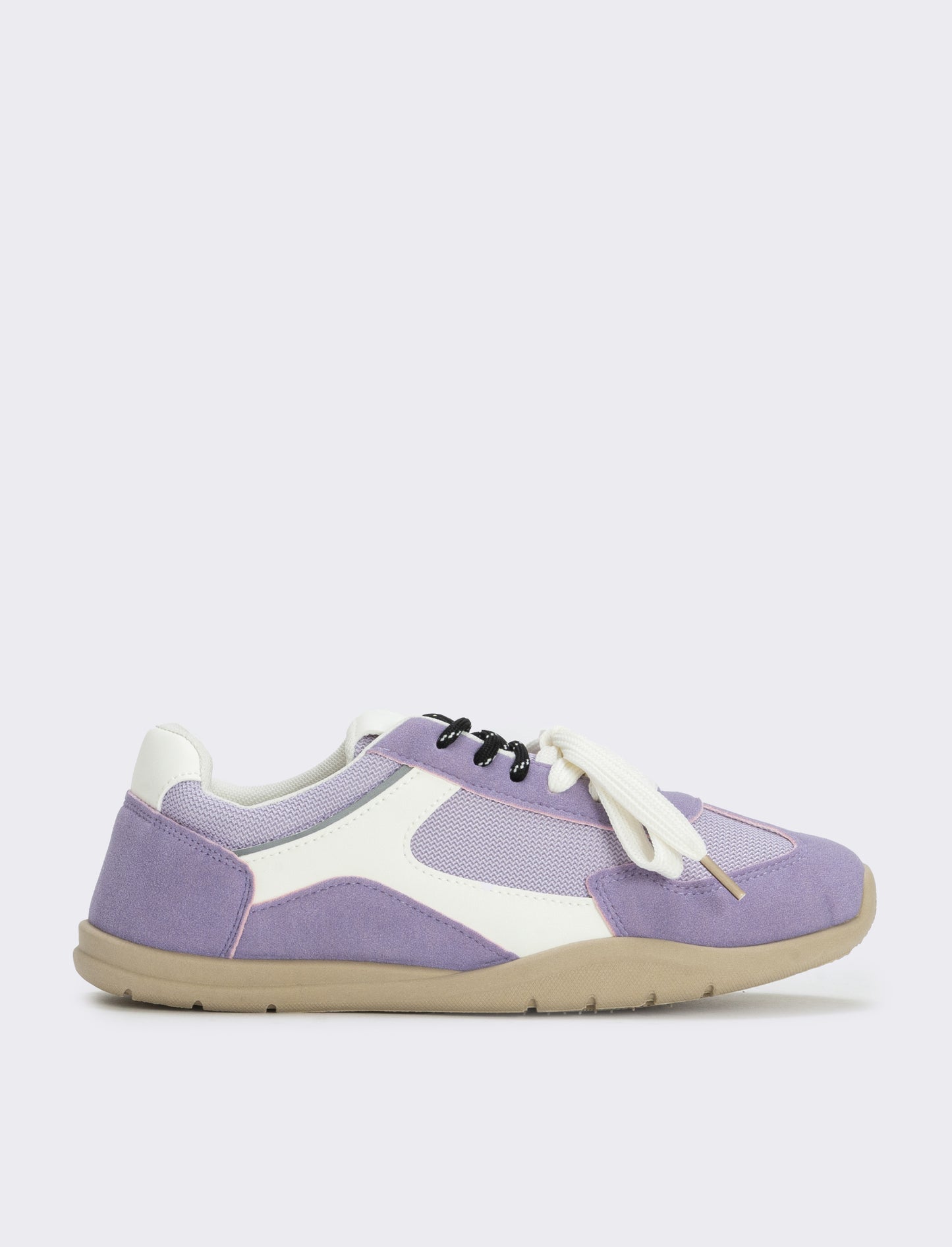 Double-lace fabric sneakers - Purple