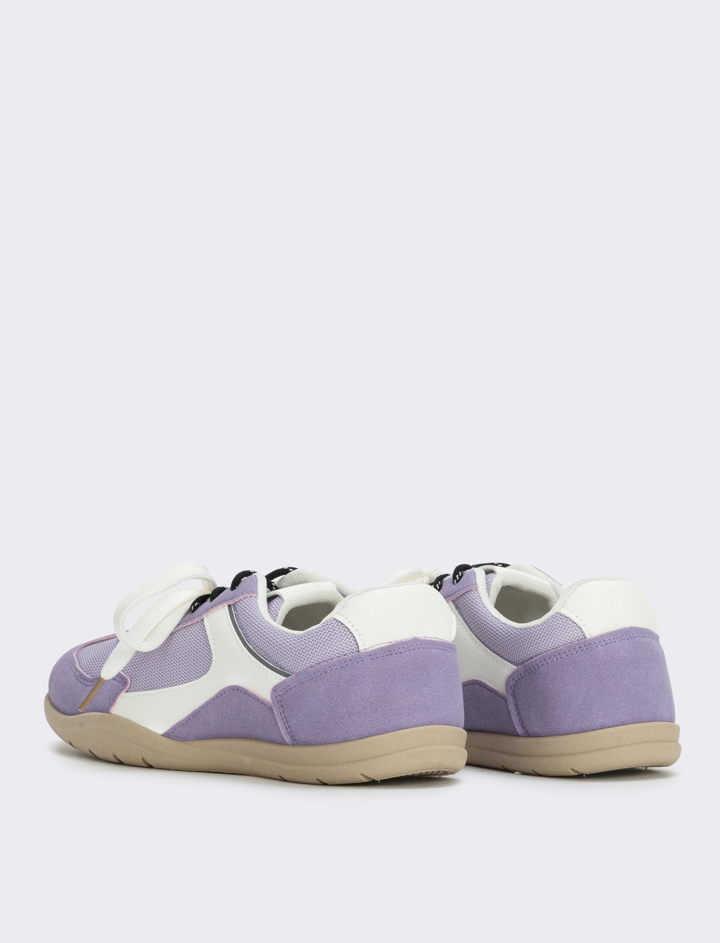 Double-lace fabric sneakers - Purple