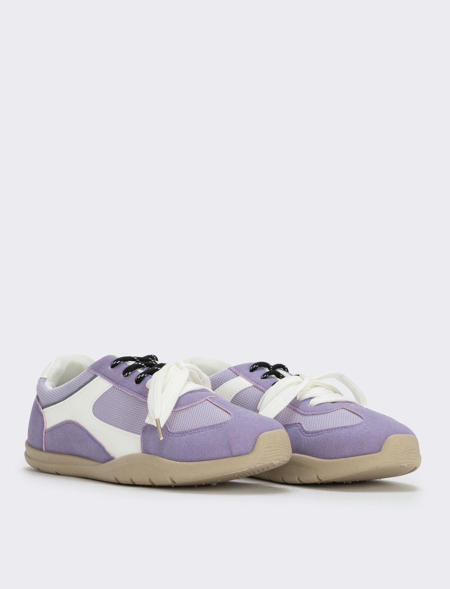 Double-lace fabric sneakers - Purple