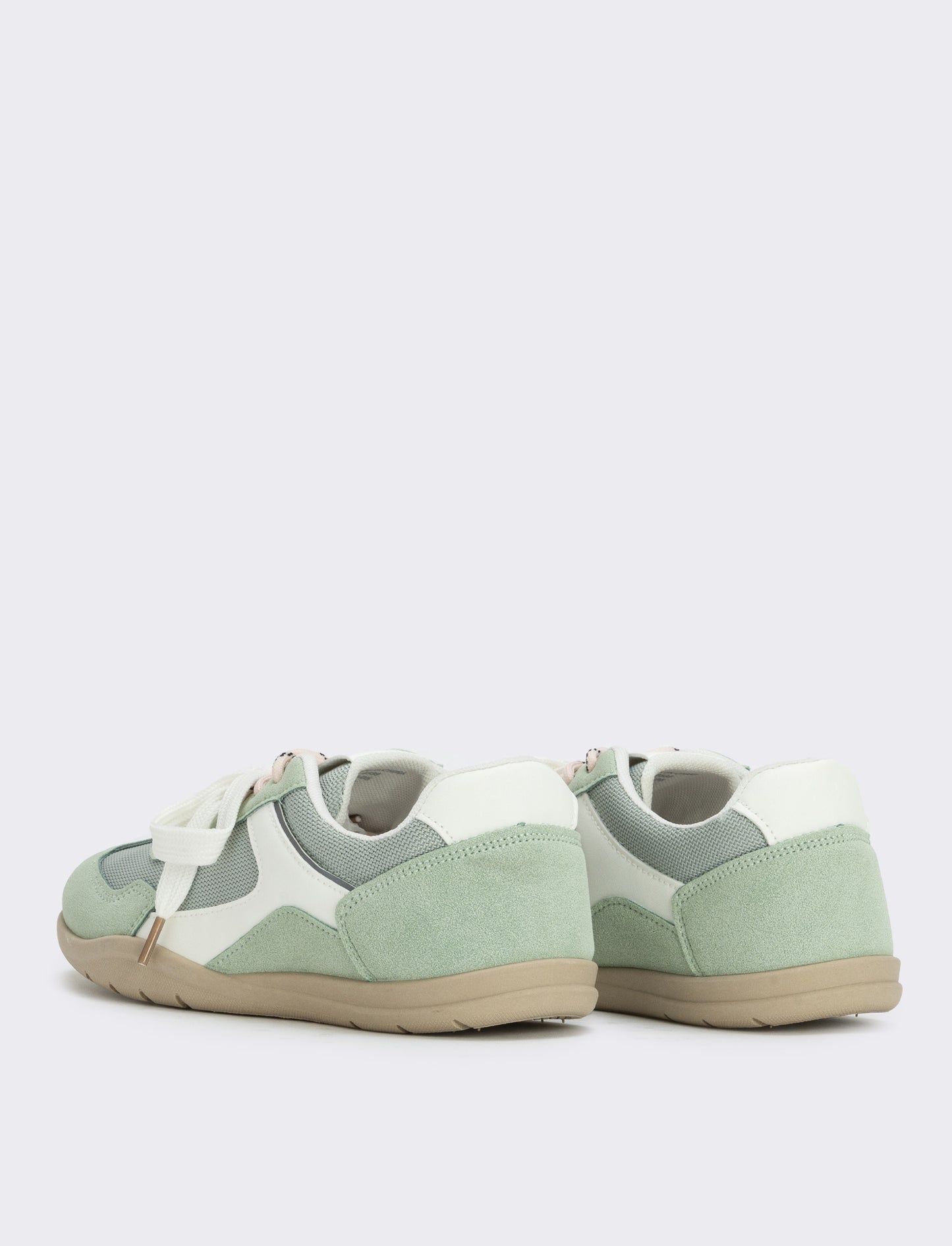 Sneakers doppio laccio in tessuto - Verde menta