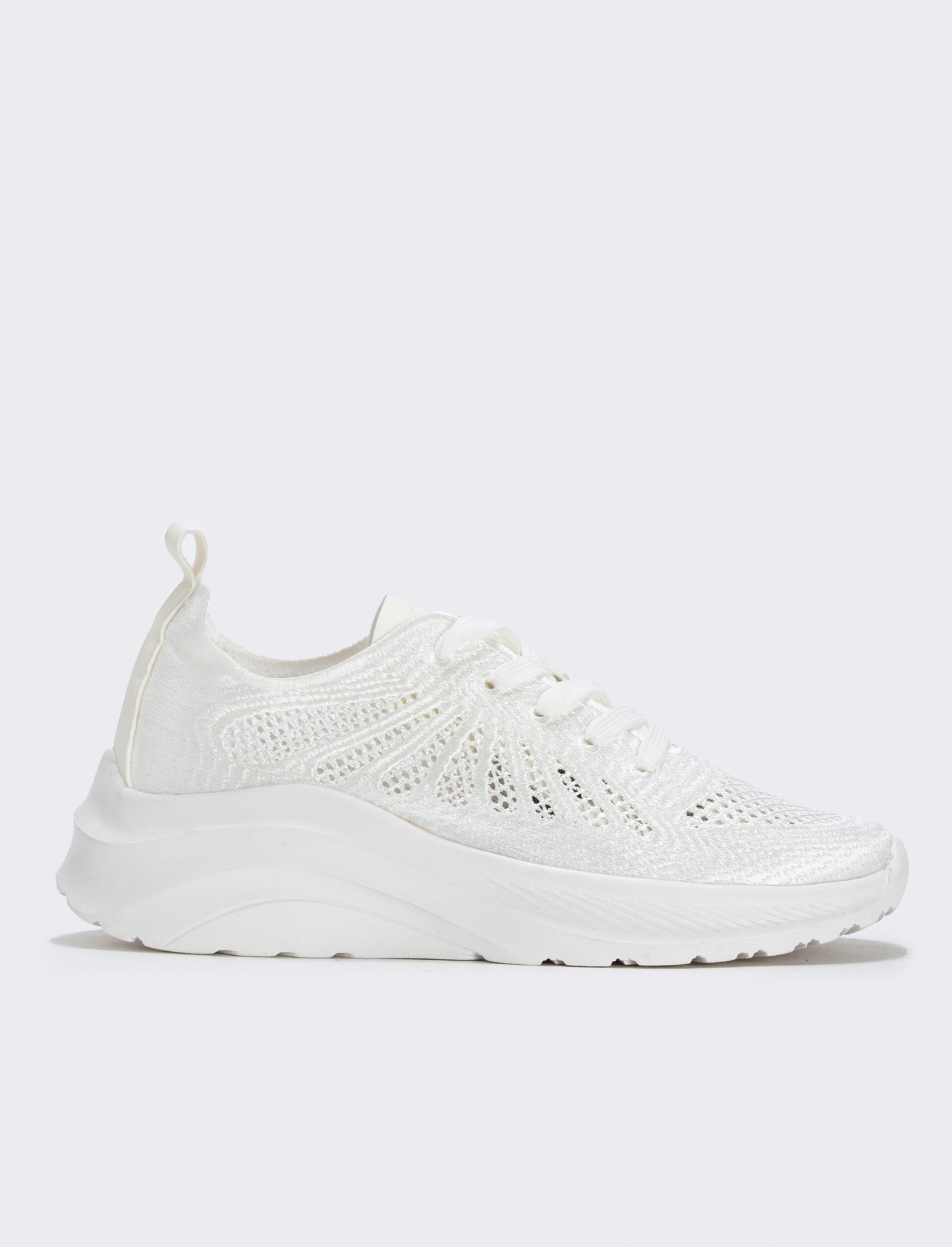 Sneakers in tessuto effetto ricamato - Bianco