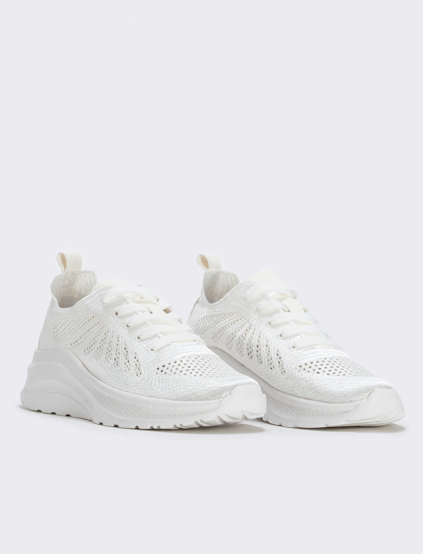 Sneakers in tessuto effetto ricamato - Bianco