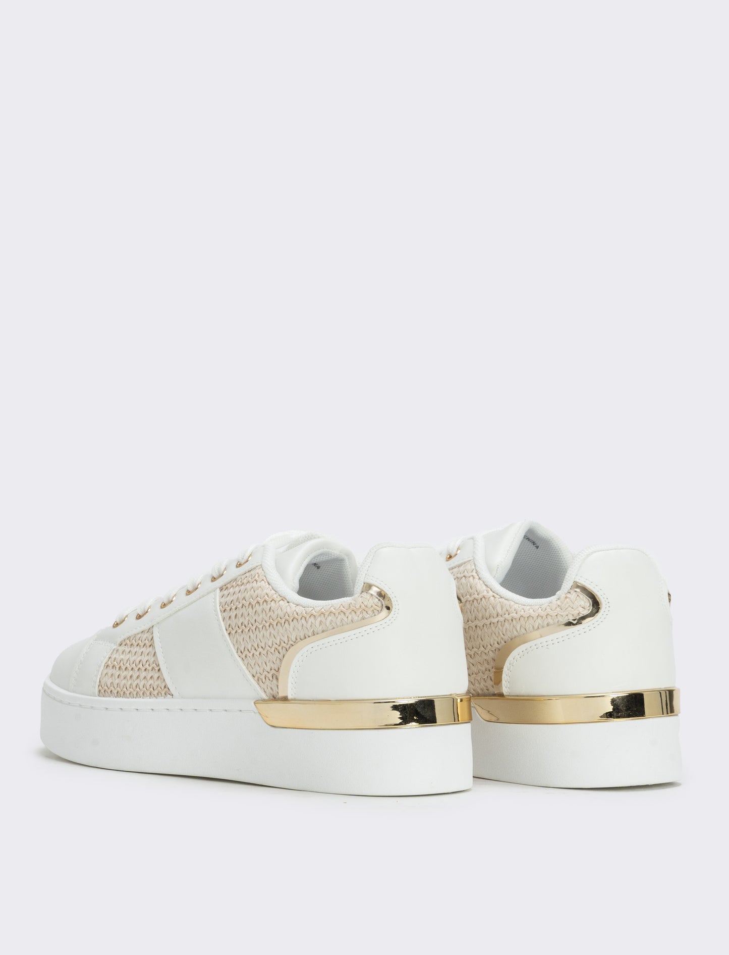 White Straw Effect Sneakers - White