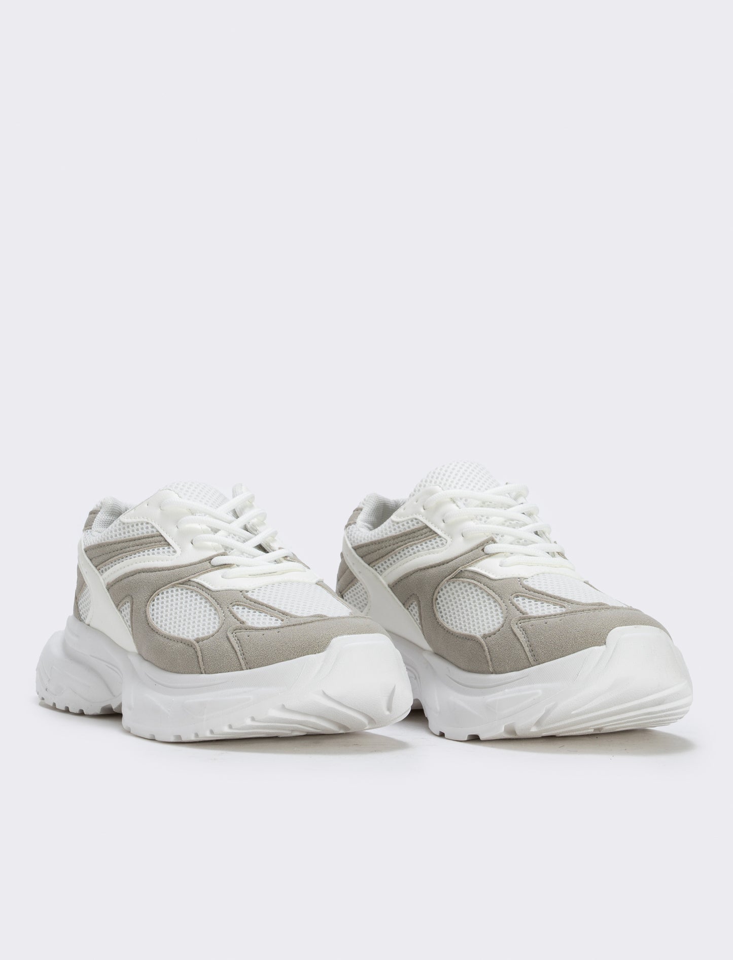 White athletic sneakers - White