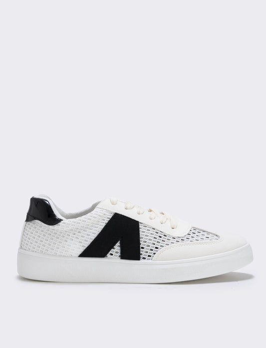 Sneakers da multielemento a contrasto - Bianco