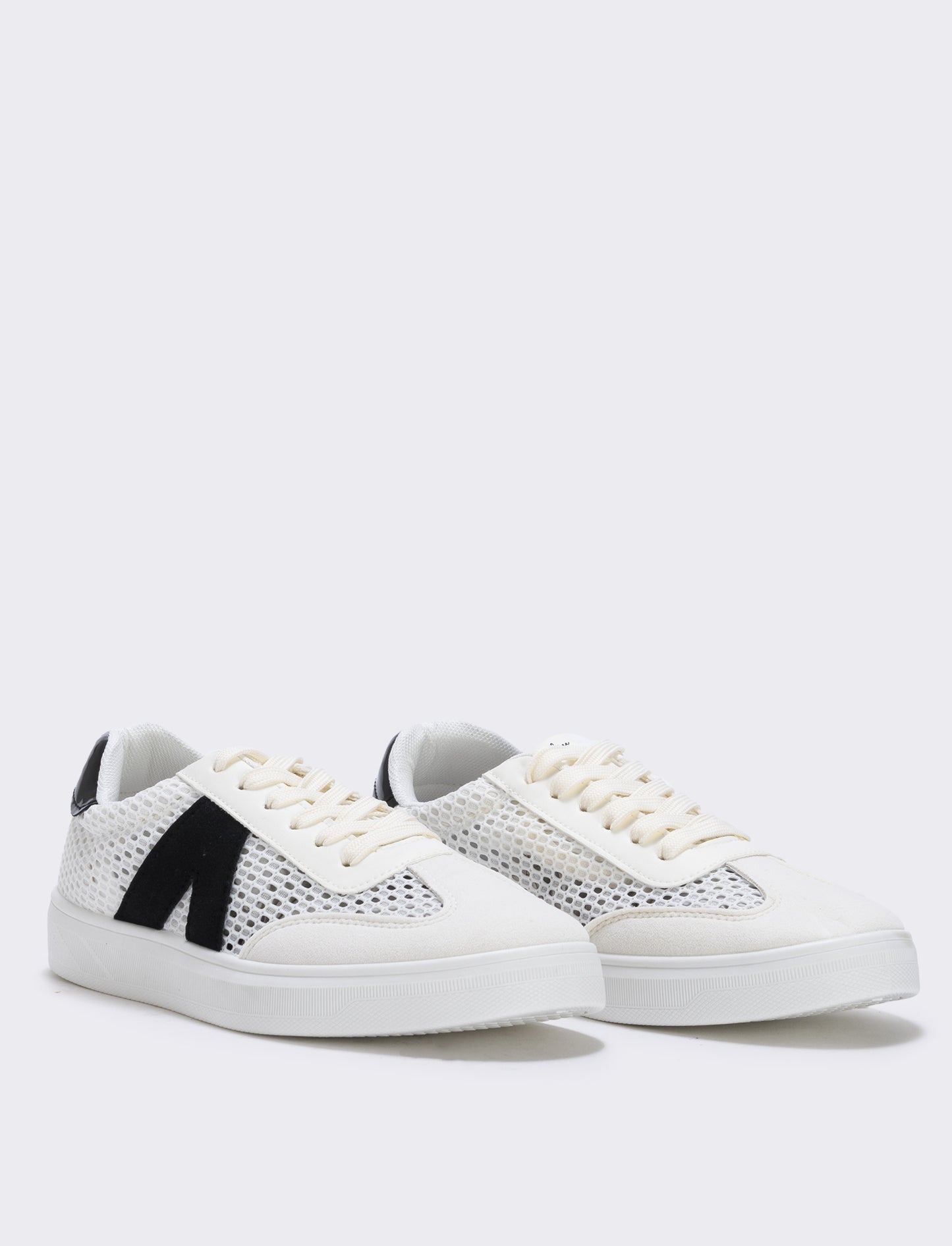 Contrast multielement sneakers - White