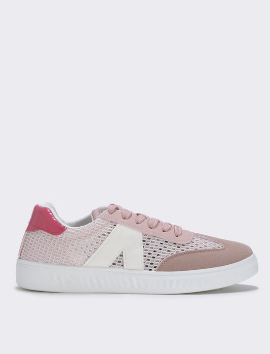 Sneakers da multielemento a contrasto - Rosa