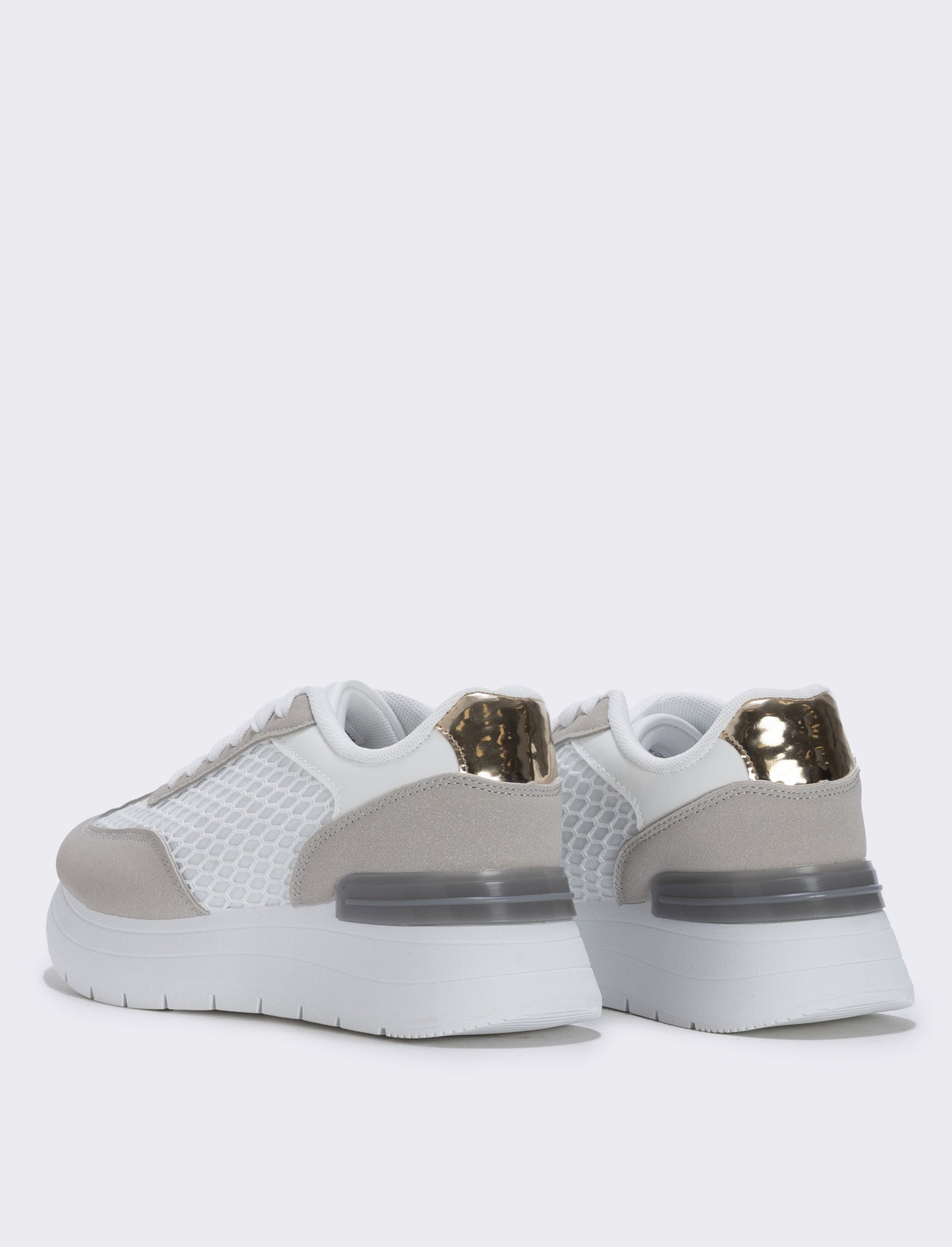 Mesh Fabric Sneakers Effect - White