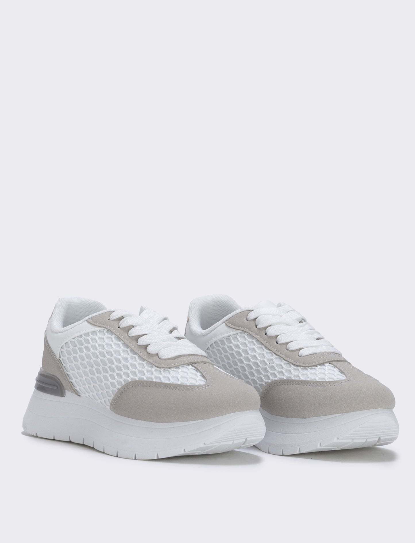 Mesh Fabric Sneakers Effect - White