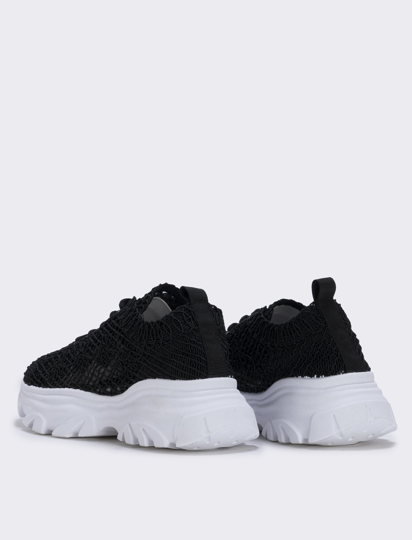 Sneakers effetto macramè colorate - Nero