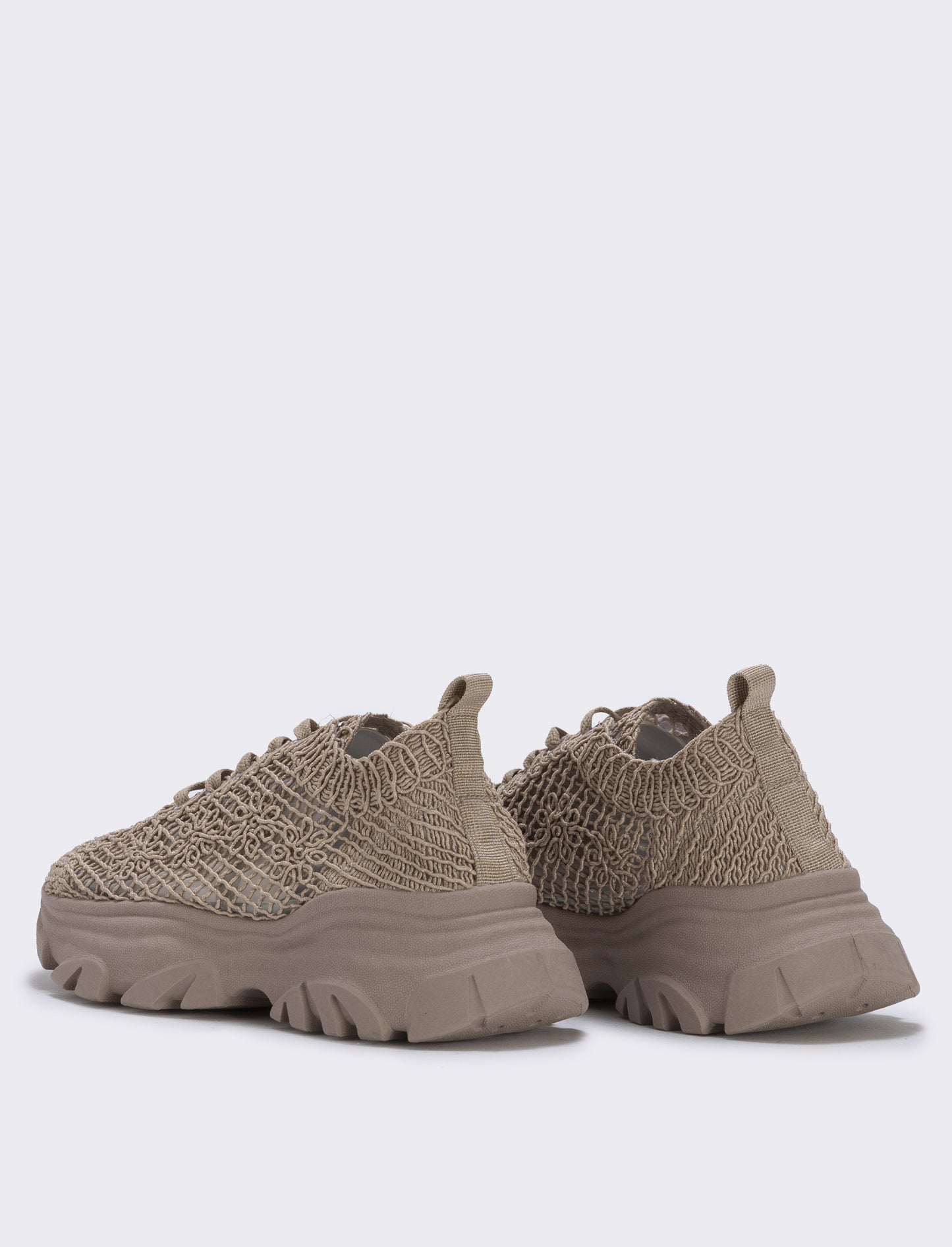 Sneakers effetto macramè colorate - Beige