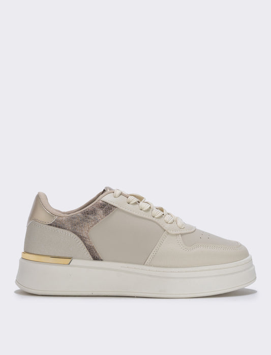 Sneakers beige con plateau da - Sabbia