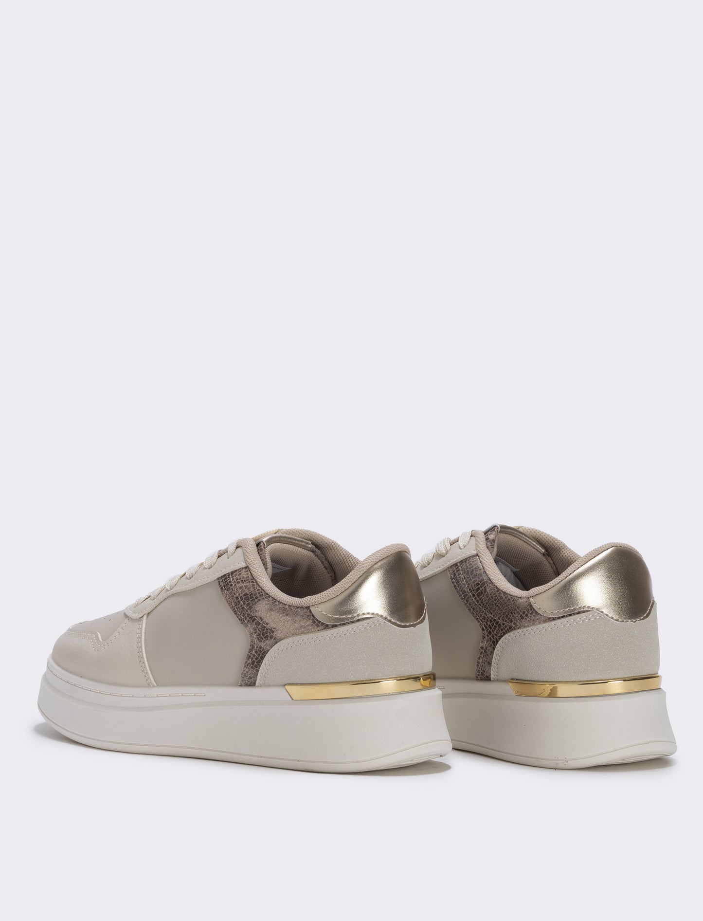 Sneakers beige con plateau da - Sabbia