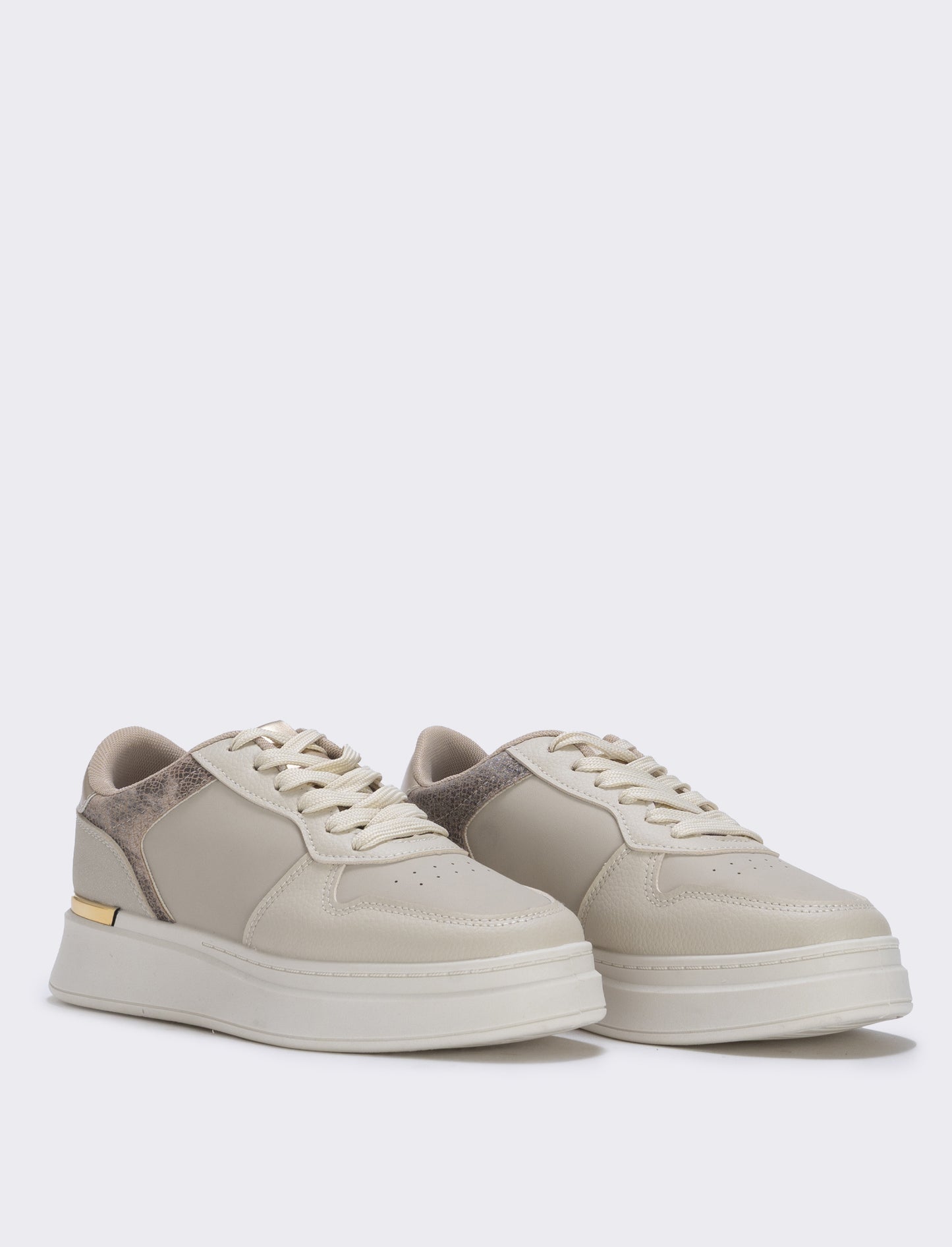 Sneakers beige con plateau da - Sabbia