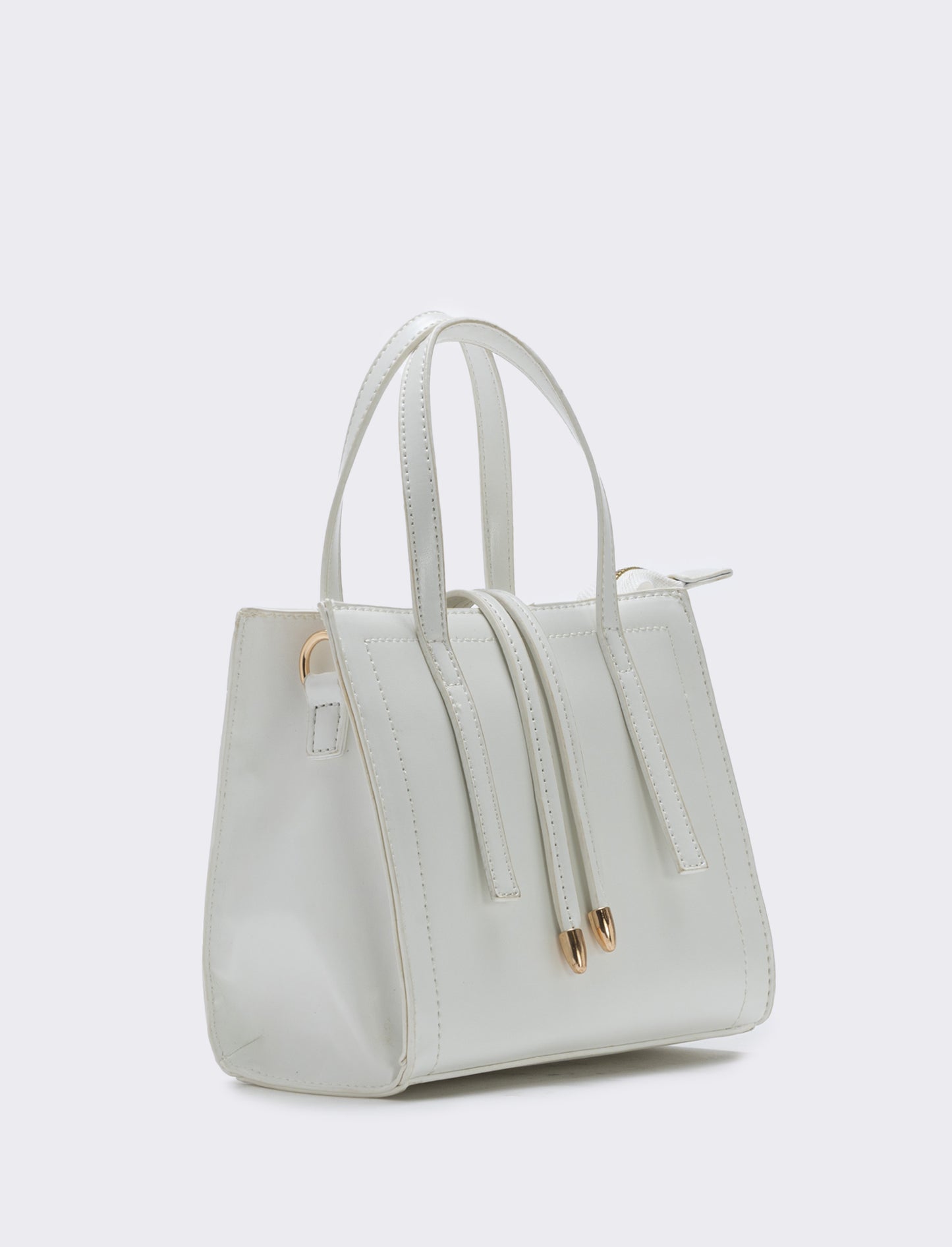 Borsa semirigida a mano con laccetti - Bianco