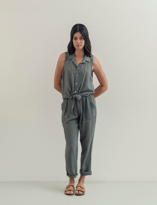 Pantalone con tasche a toppe ed elastico in vita - Ve.milit.