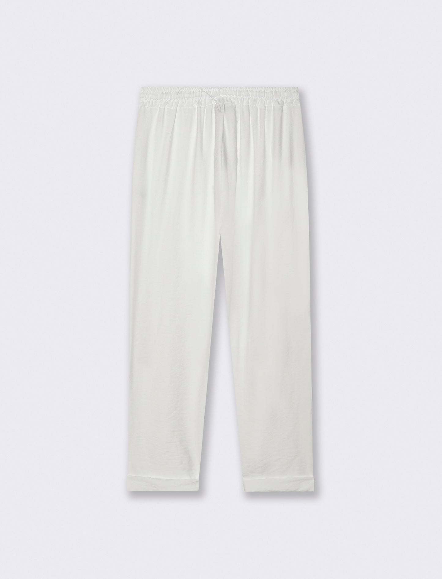 Pantalone con tasche a toppe ed elastico in vita - Bianco