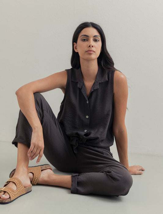 Camicia smanicata - Moro