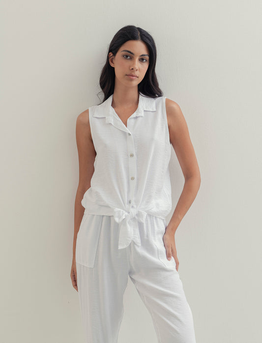 Camicia smanicata - Bianco