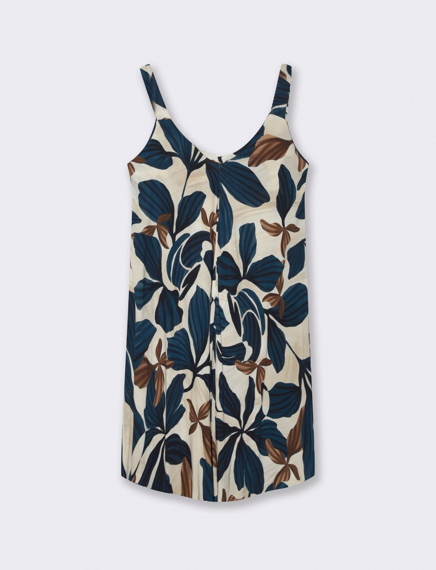 Vestito in viscosa stampato con bretelline - Blu
