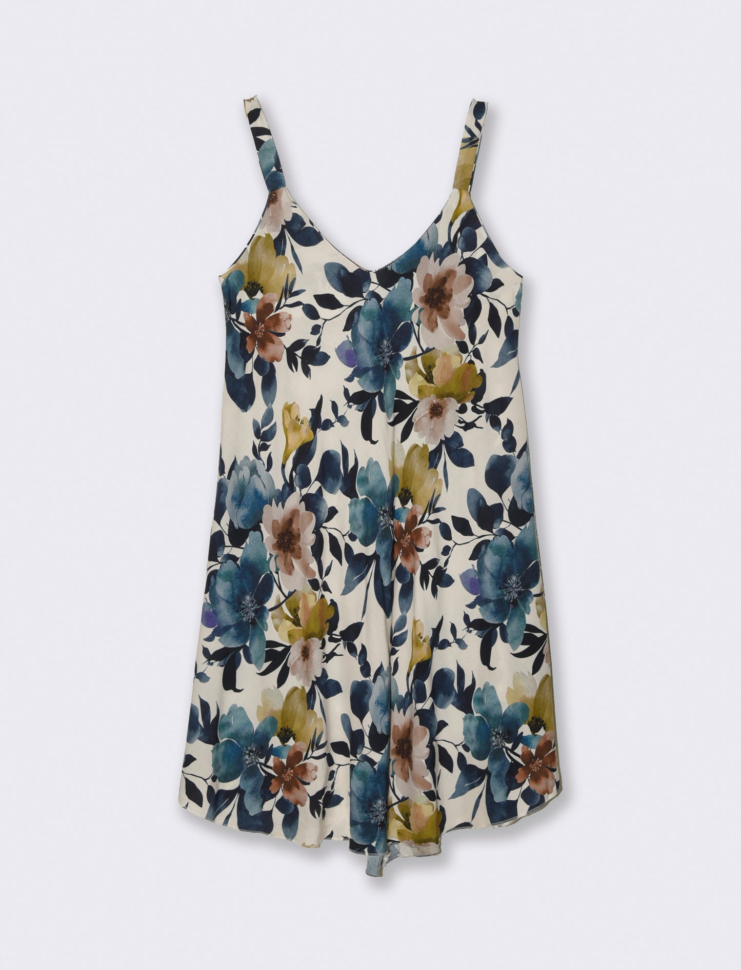 Vestito stampato con bretelline - Blu