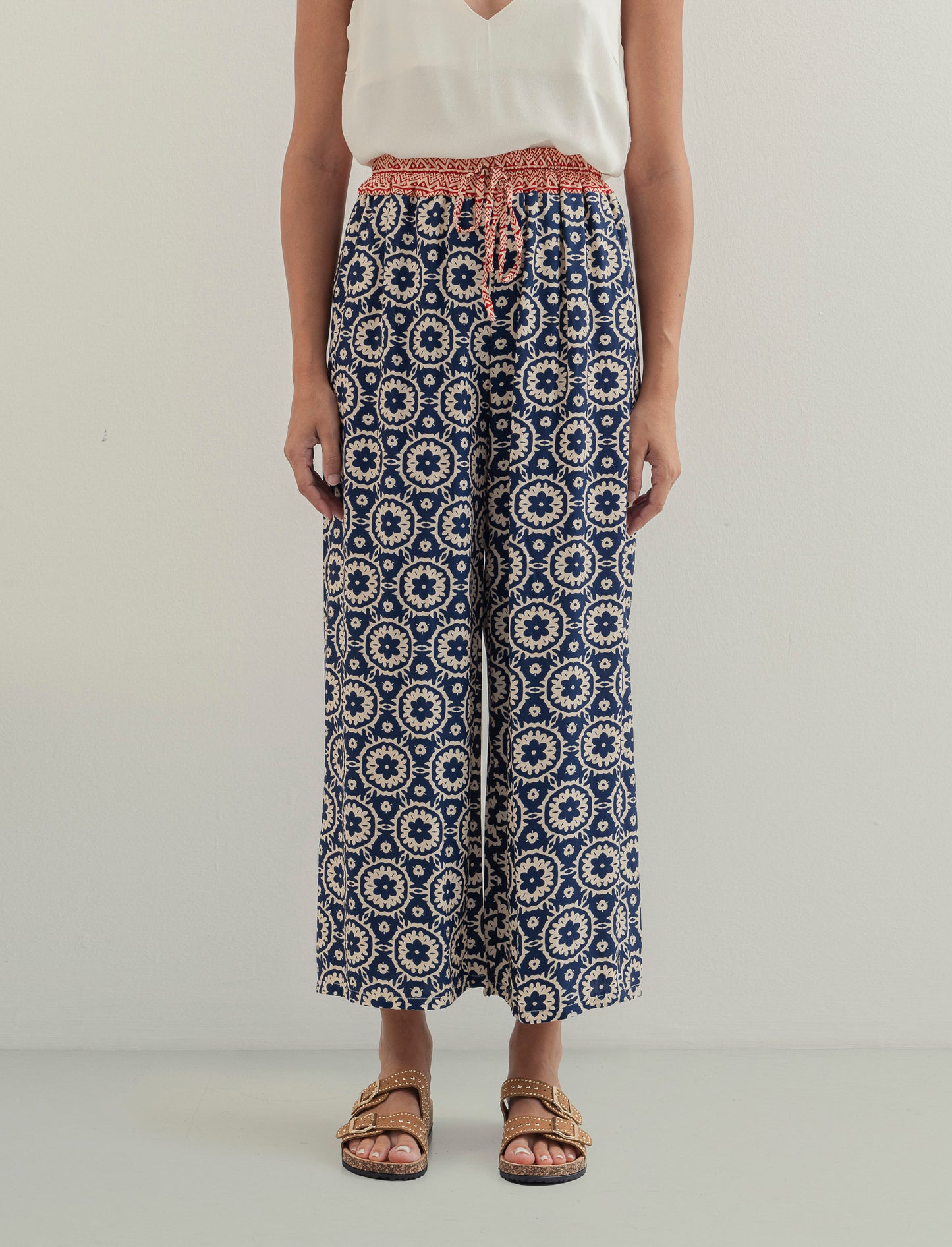 Pantalone largho stampato in viscosa - var 1