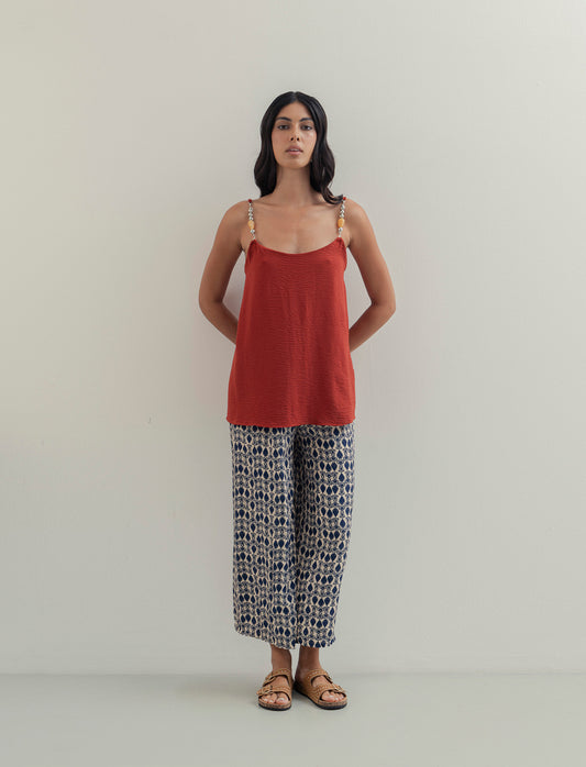 Pantalone largho stampato in viscosa - var 2