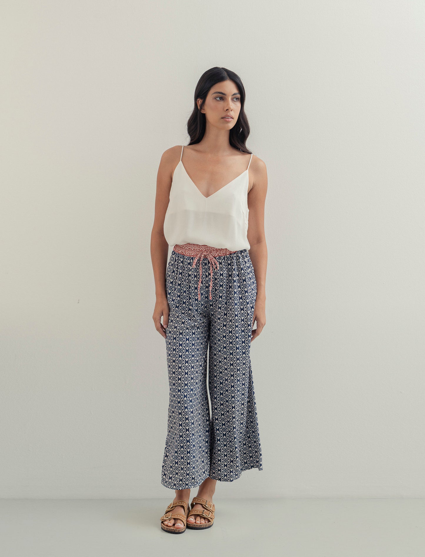 Pantalone largho stampato in viscosa - var 3