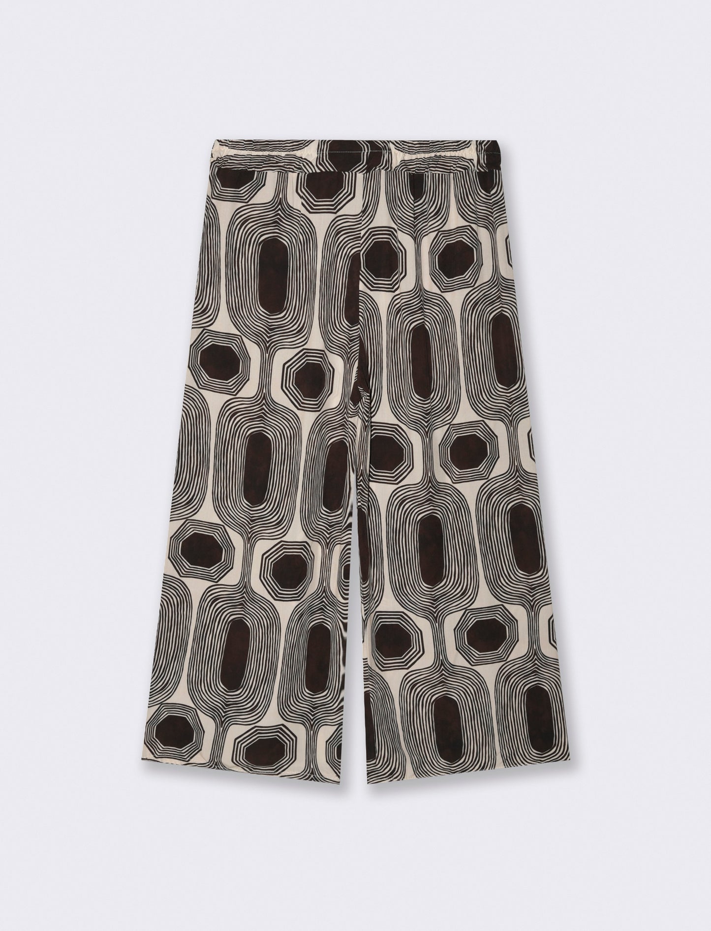 Pantalone largo stampato in viscosa - Moro