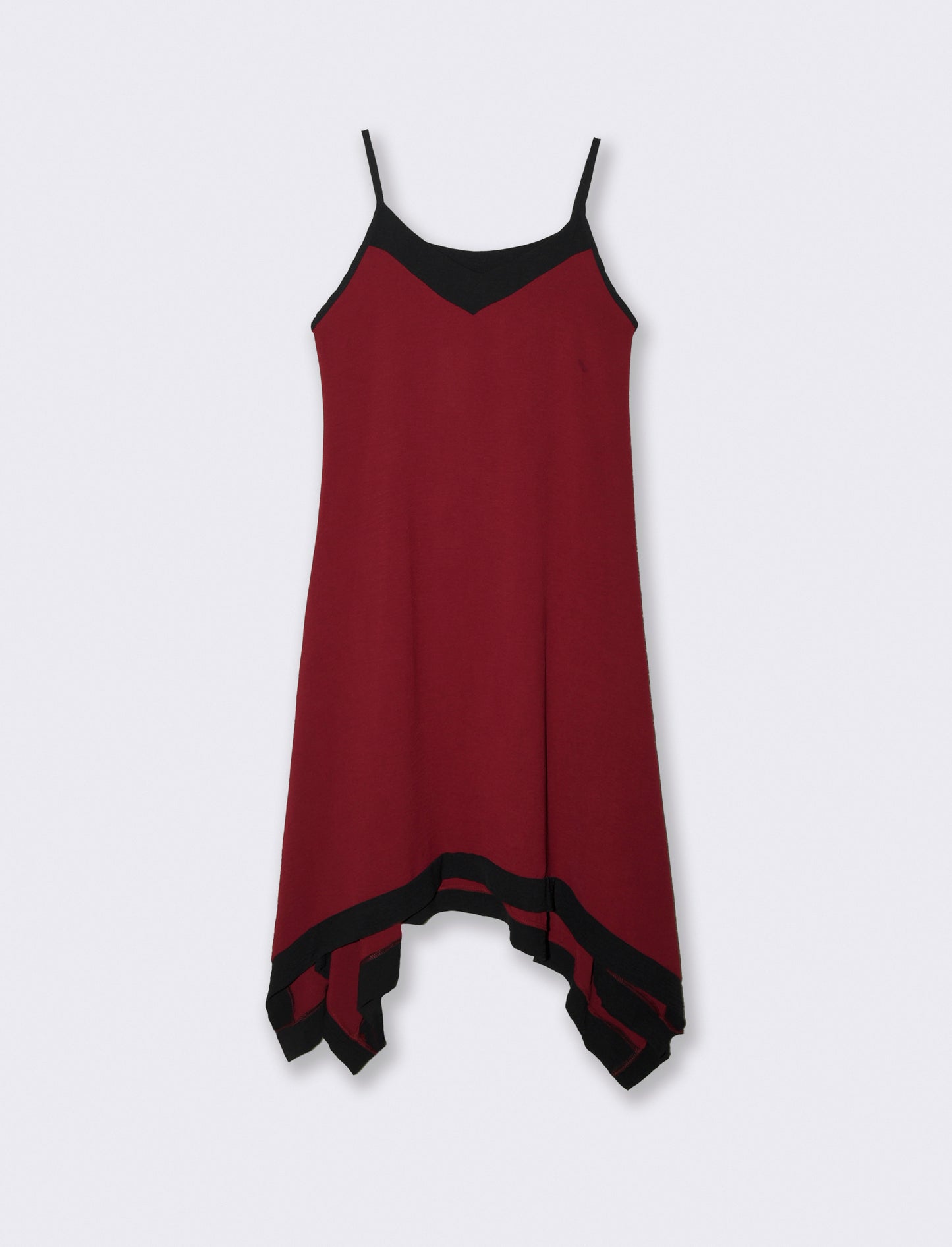 Vestito lungo bicolor - Rosso india
