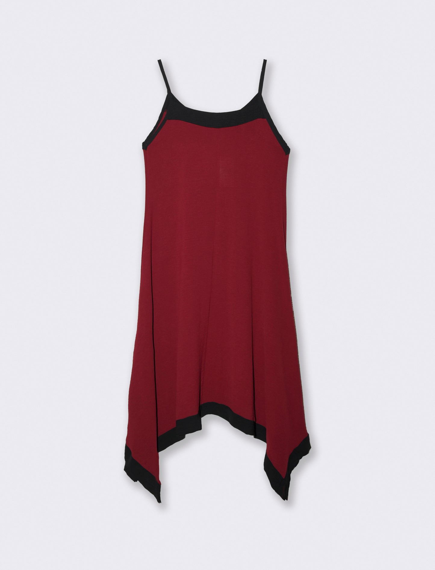Vestito lungo bicolor - Rosso india