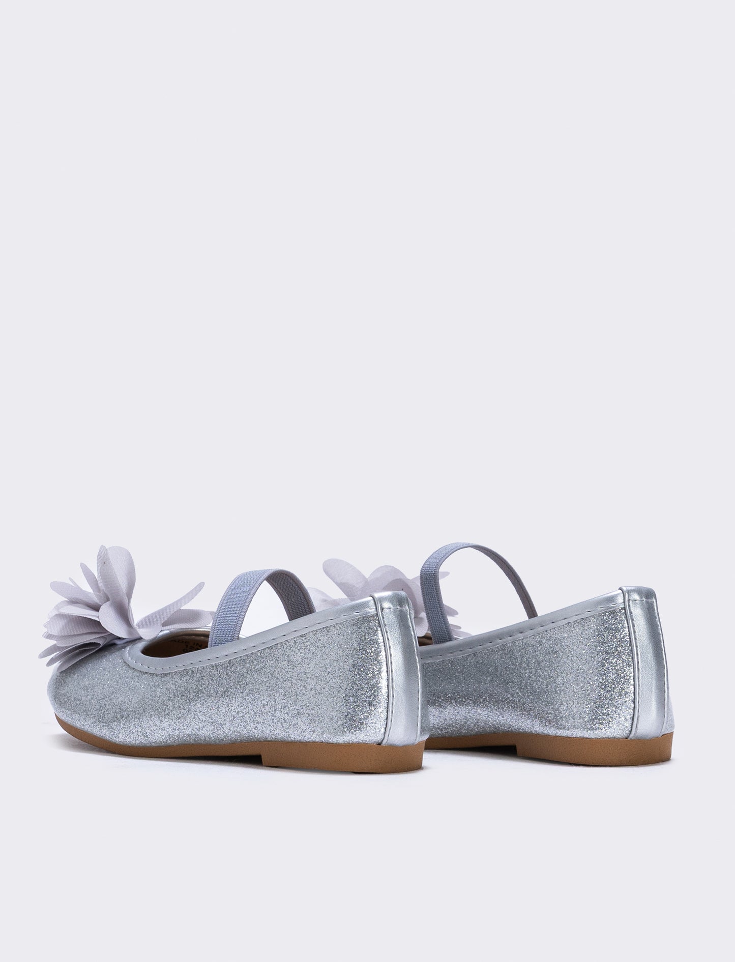 Ballerina glitterata con fiore colorato - Argento
