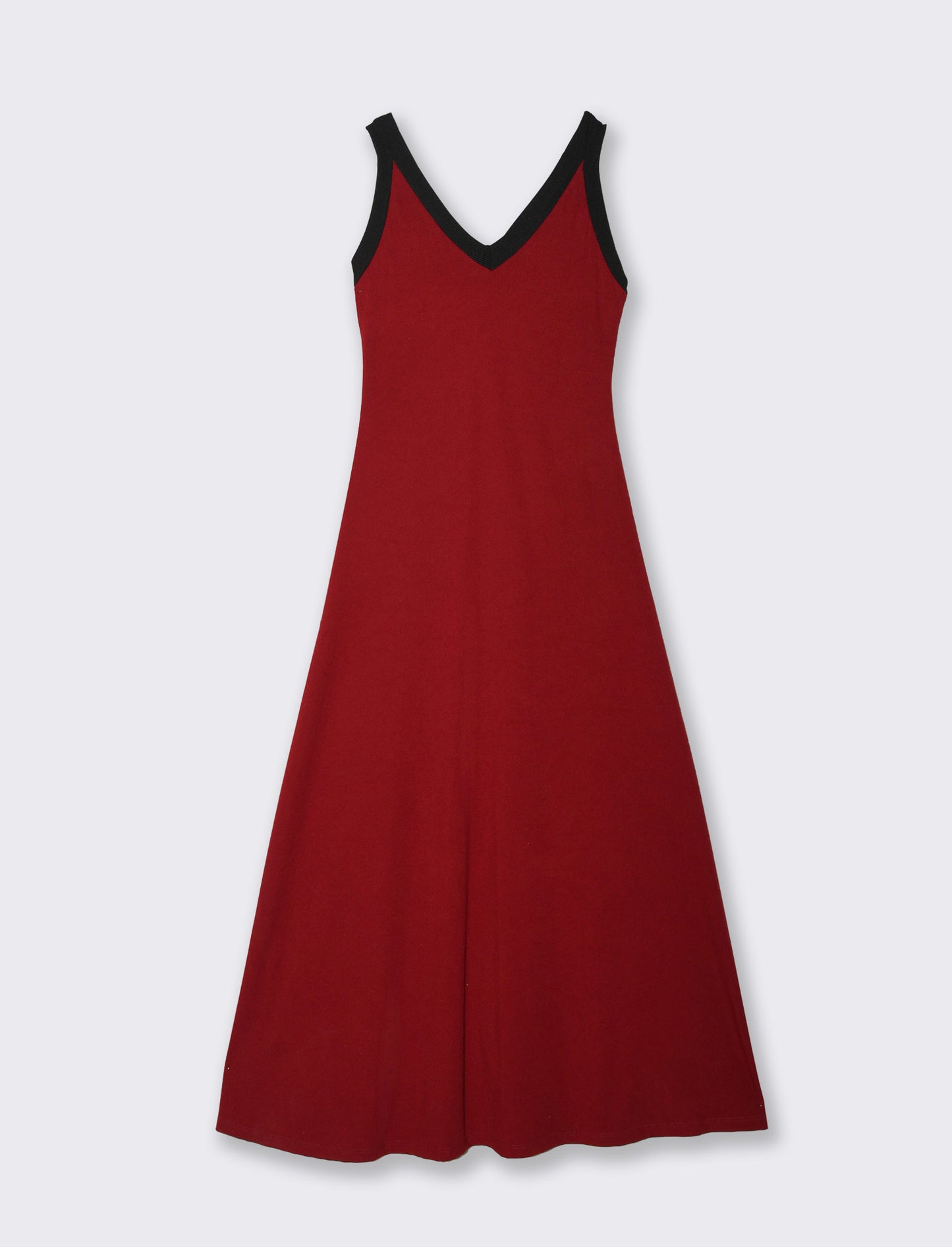 Vestito lungo bicolor - Rosso india