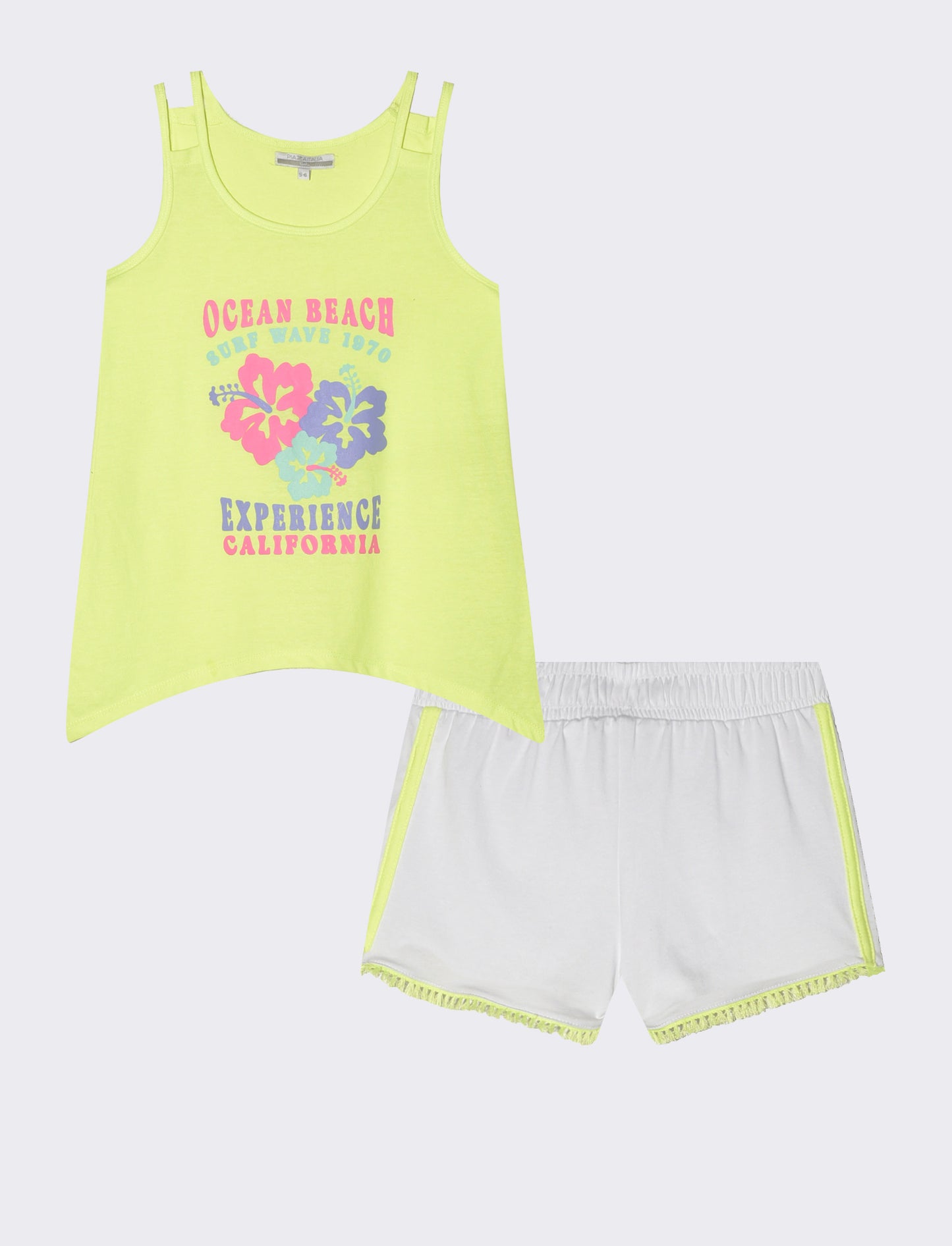 Set two-piece girl in fluorescent colors - Yellow