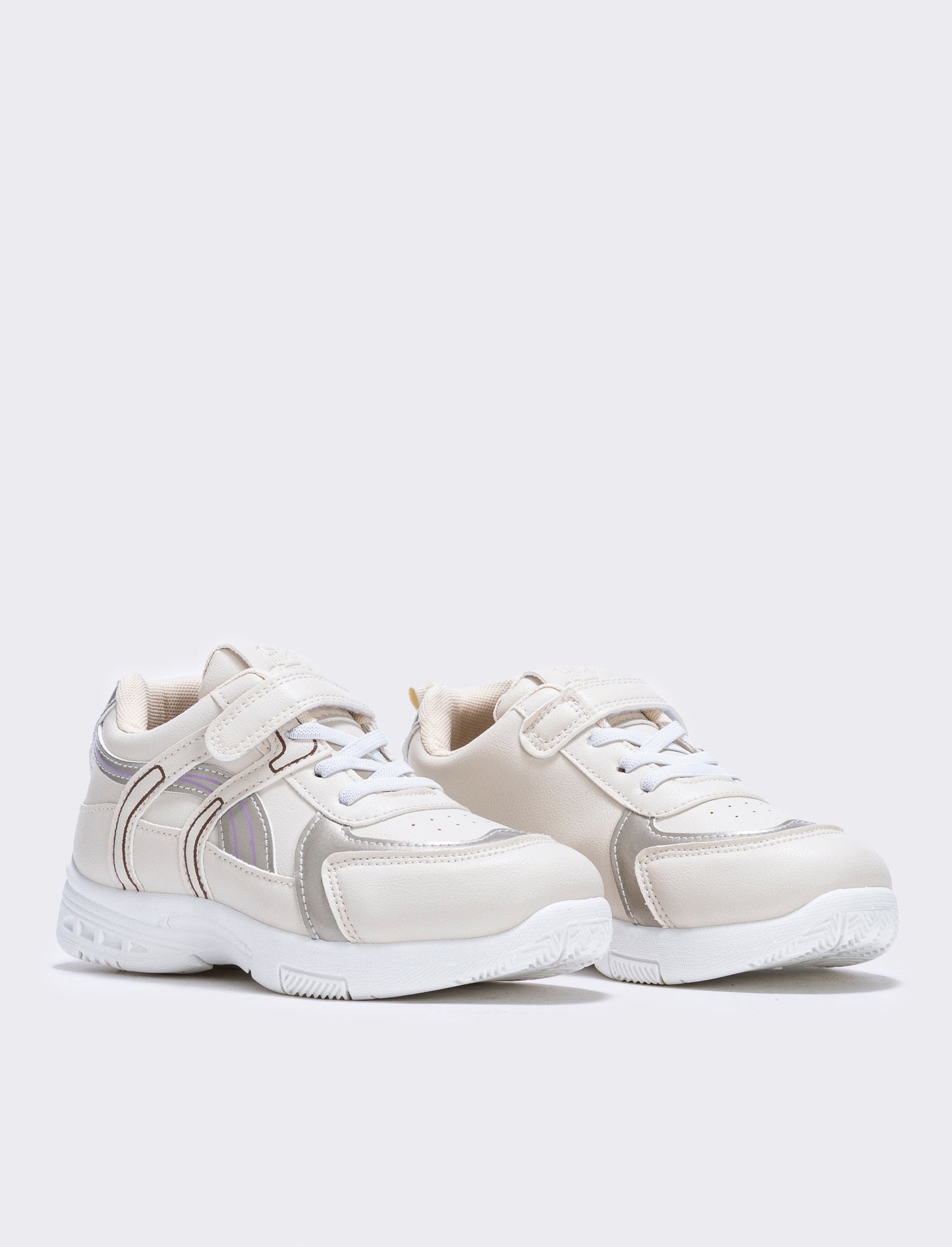 Sneakers beige da bambina con strappo - Beige