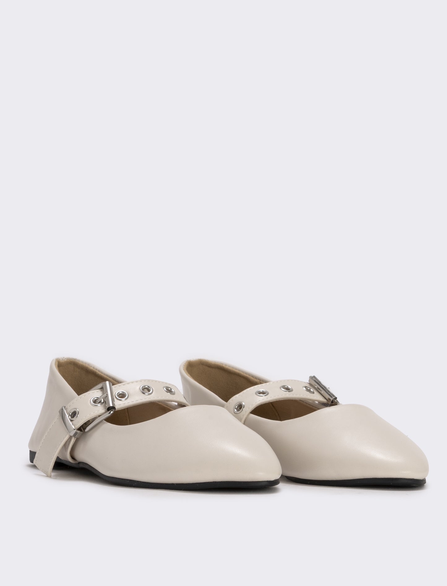 Ballerina beige da bambina con cinturino - Beige