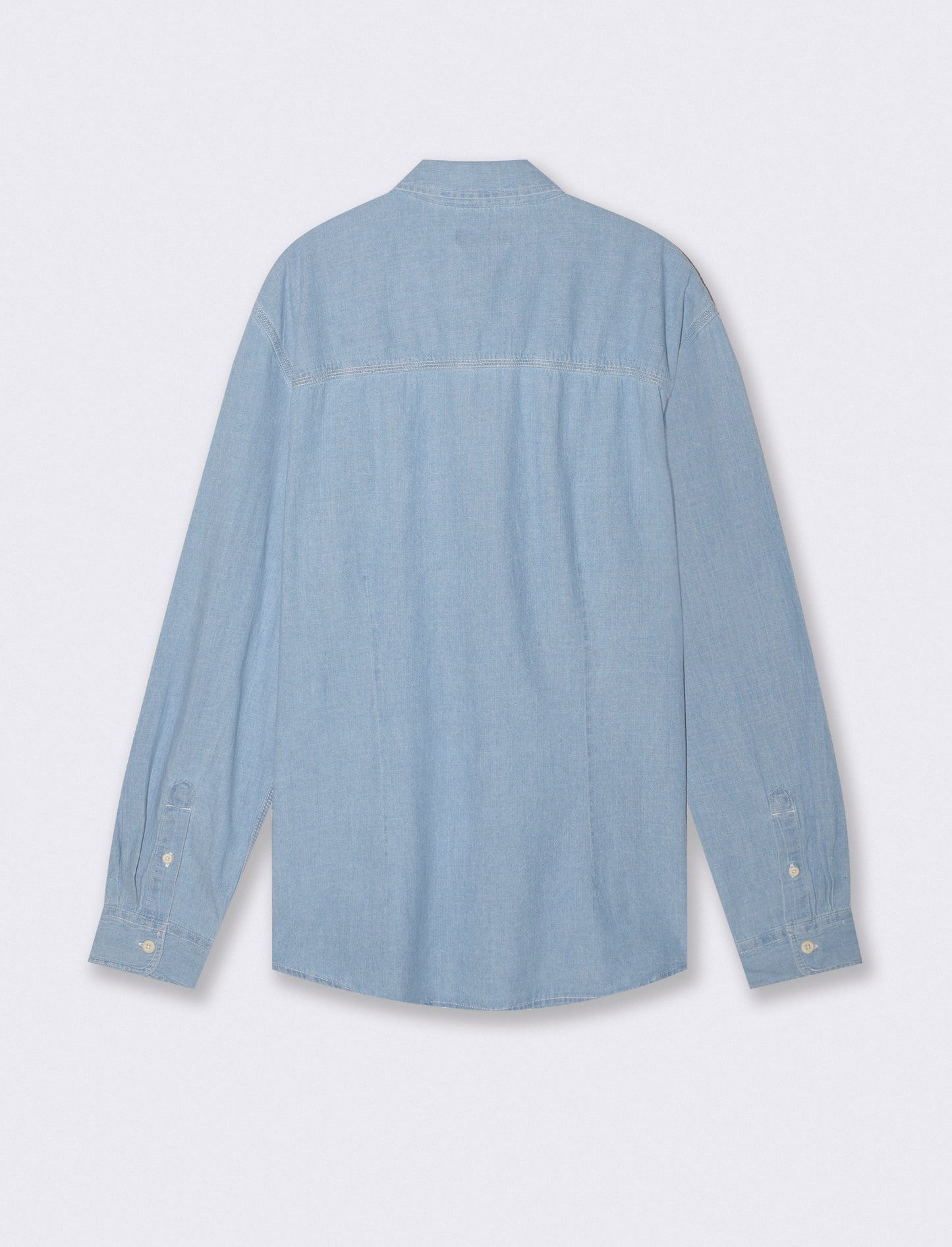 Camicia in denim leggero effetto slavato - Denim chiaro