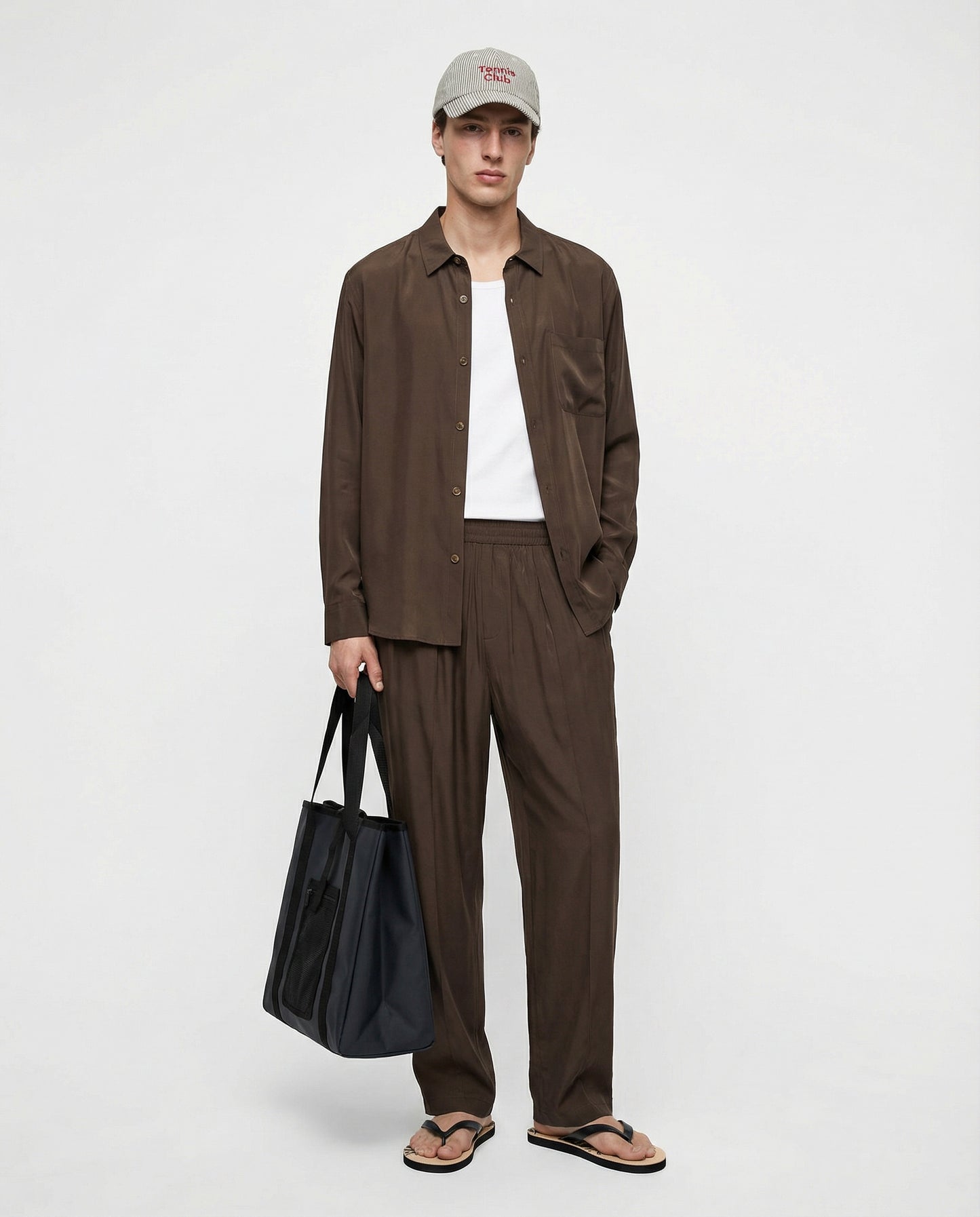 Pantaloni jogger in misto viscosa - Moro