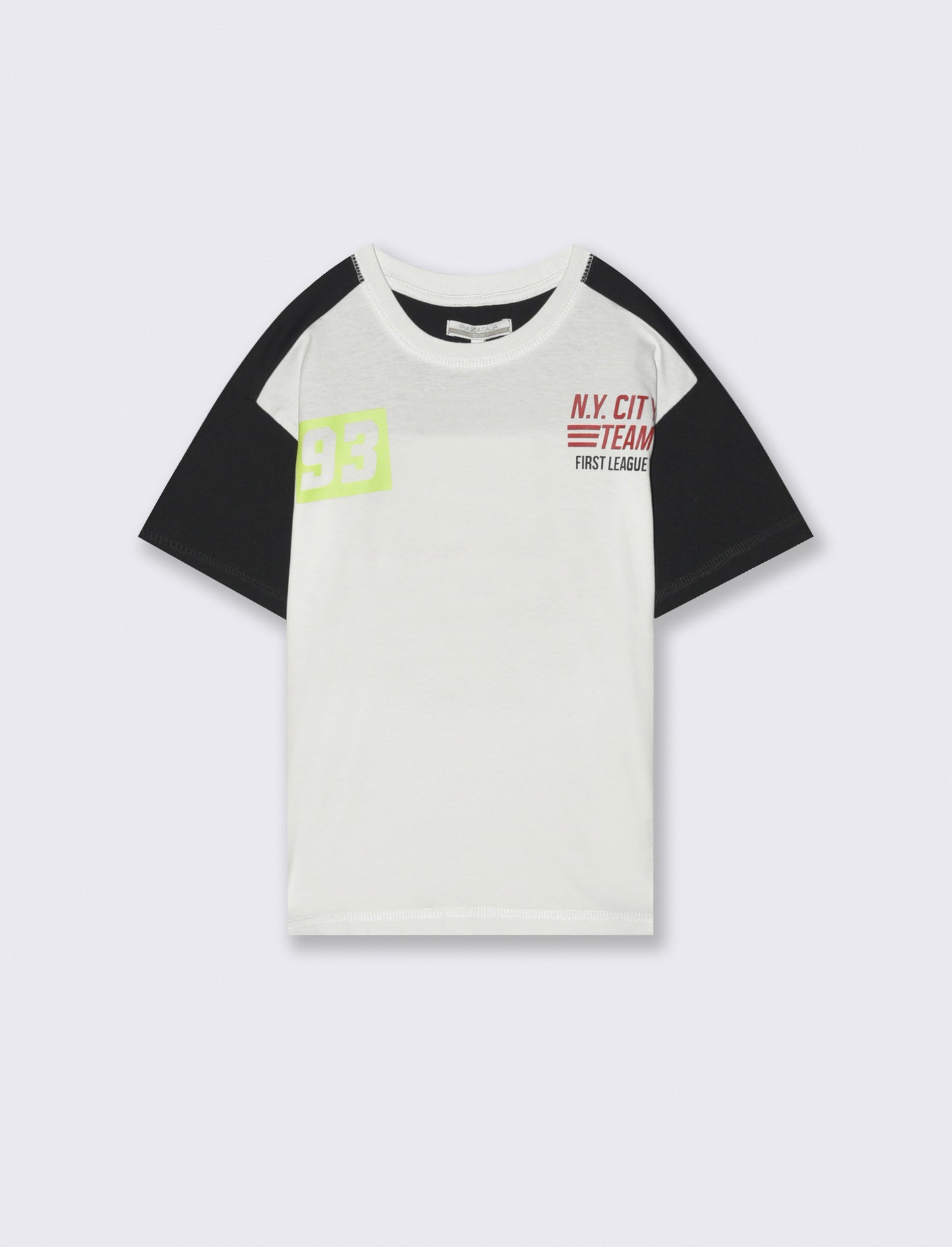 T-shirt girocollo maniche in contrasto - Bianco