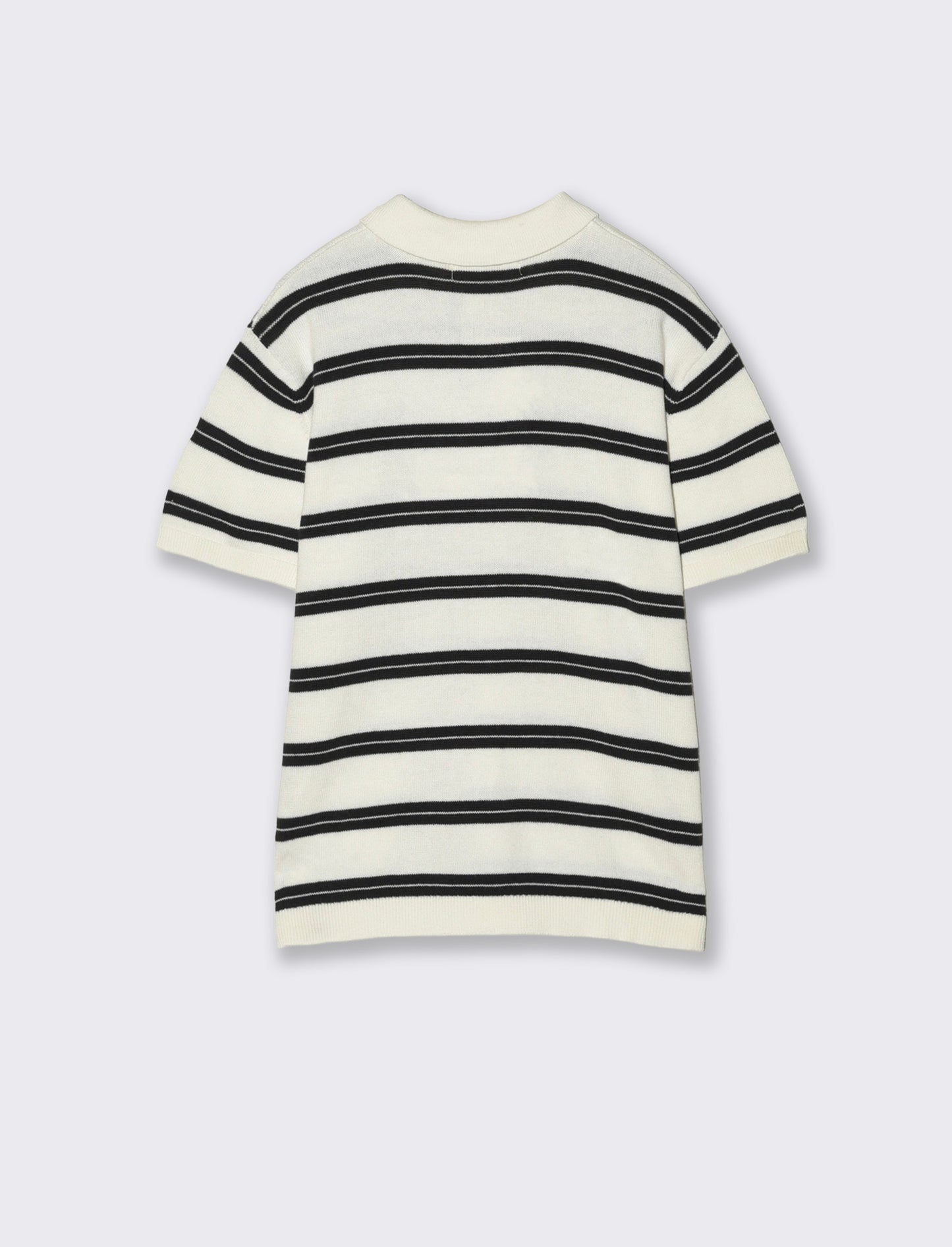 T-shirt polo rigata in maglia cotone - Righe