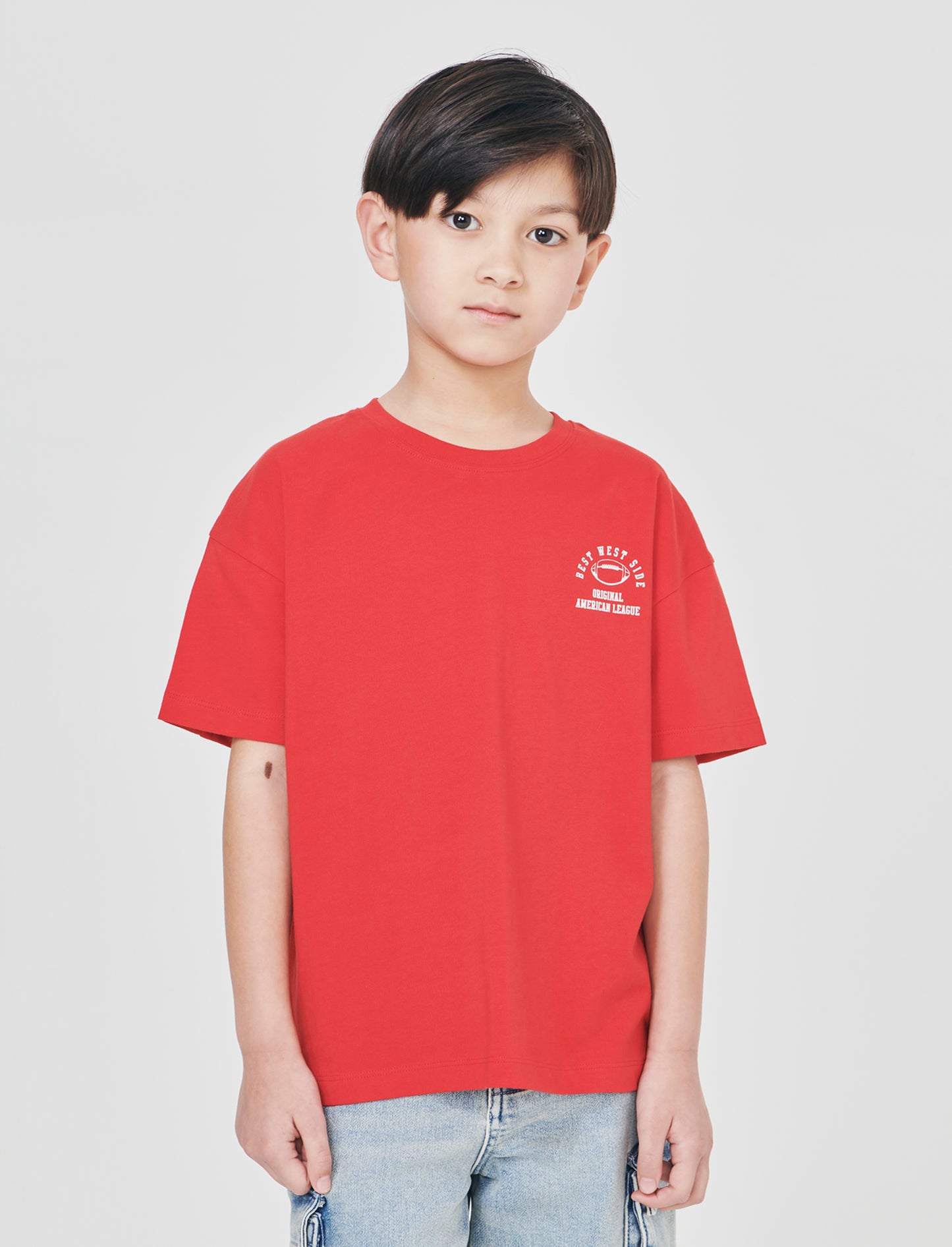 T-shirt loose mezza manica estiva - Rosso
