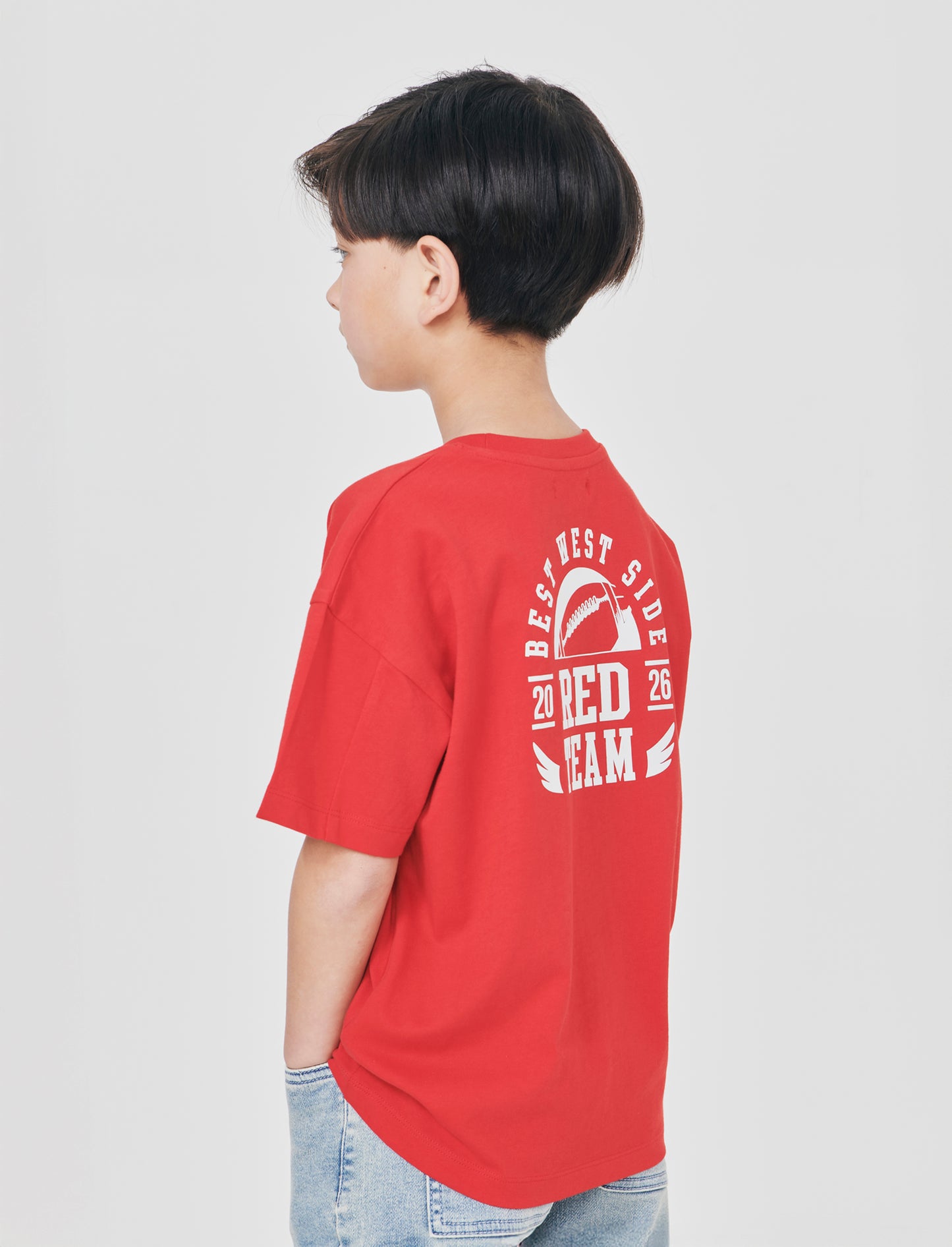 T-shirt loose mezza manica estiva - Rosso