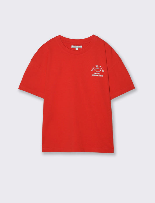 T-shirt loose mezza manica estiva - Rosso