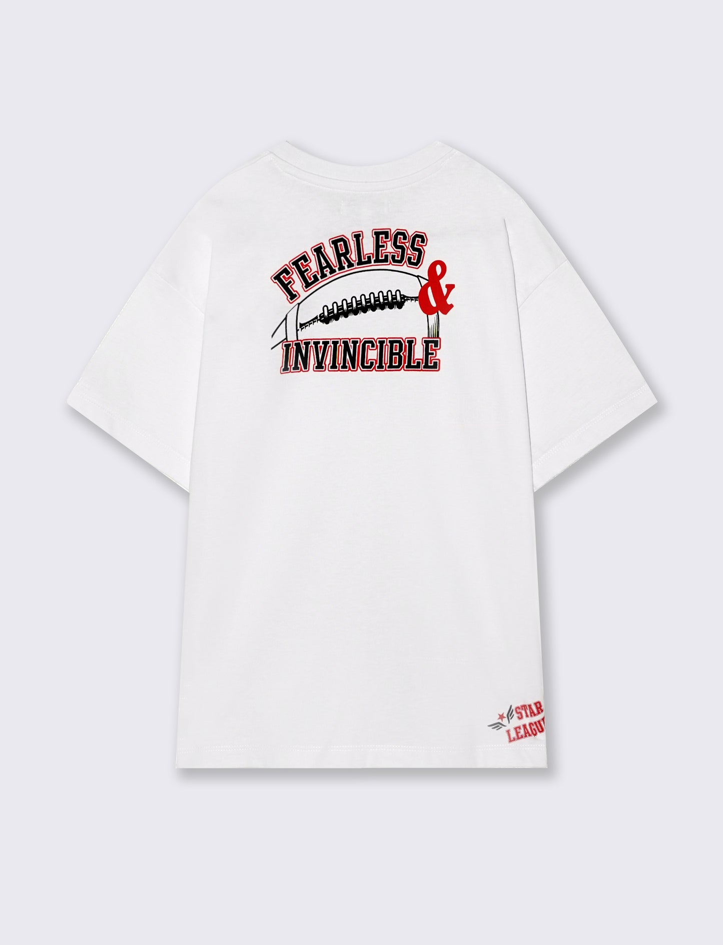 T-shirt in cotone con ricamo e stampa - Bianco