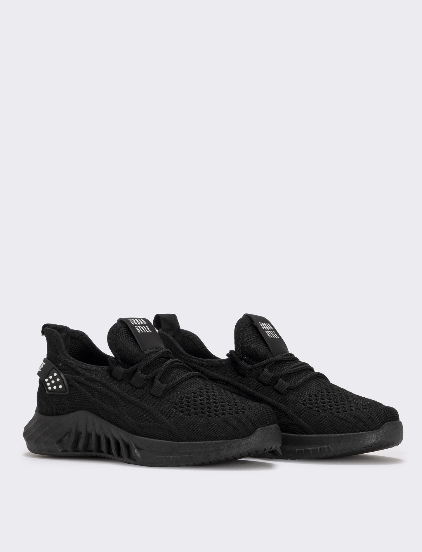 Multi-element fabric sneakers - Black
