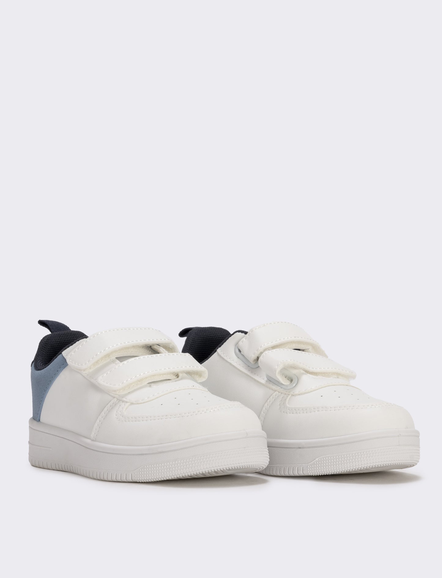 Sneakers minimal bianche e azzurre per bambini - Bianco