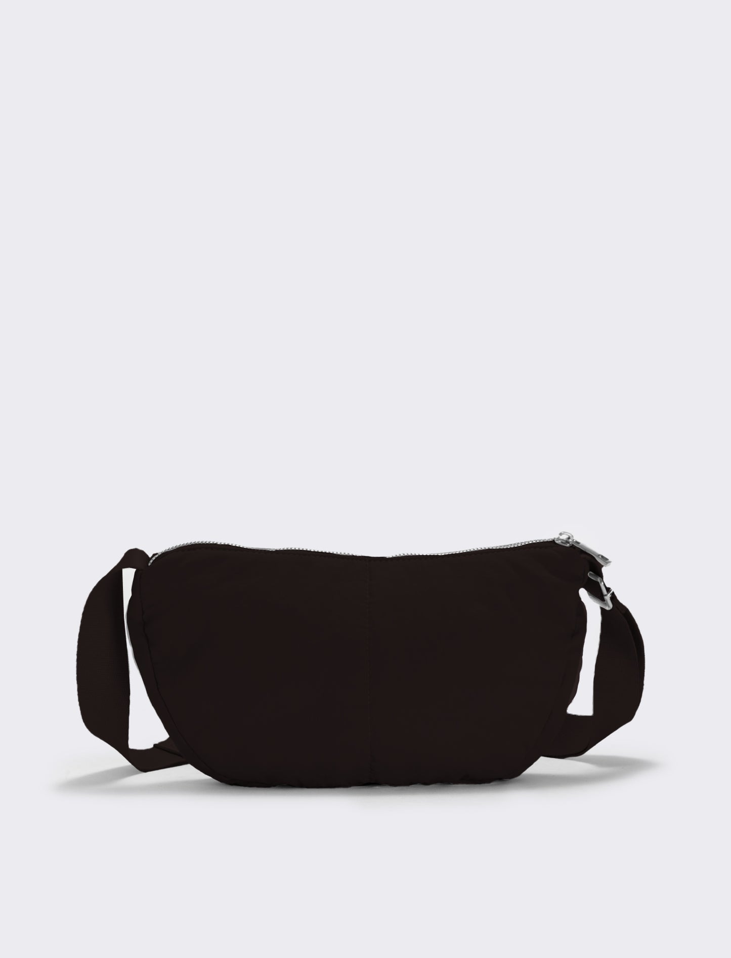 Borsa mezzaluna in nylon con tracolla - Moro