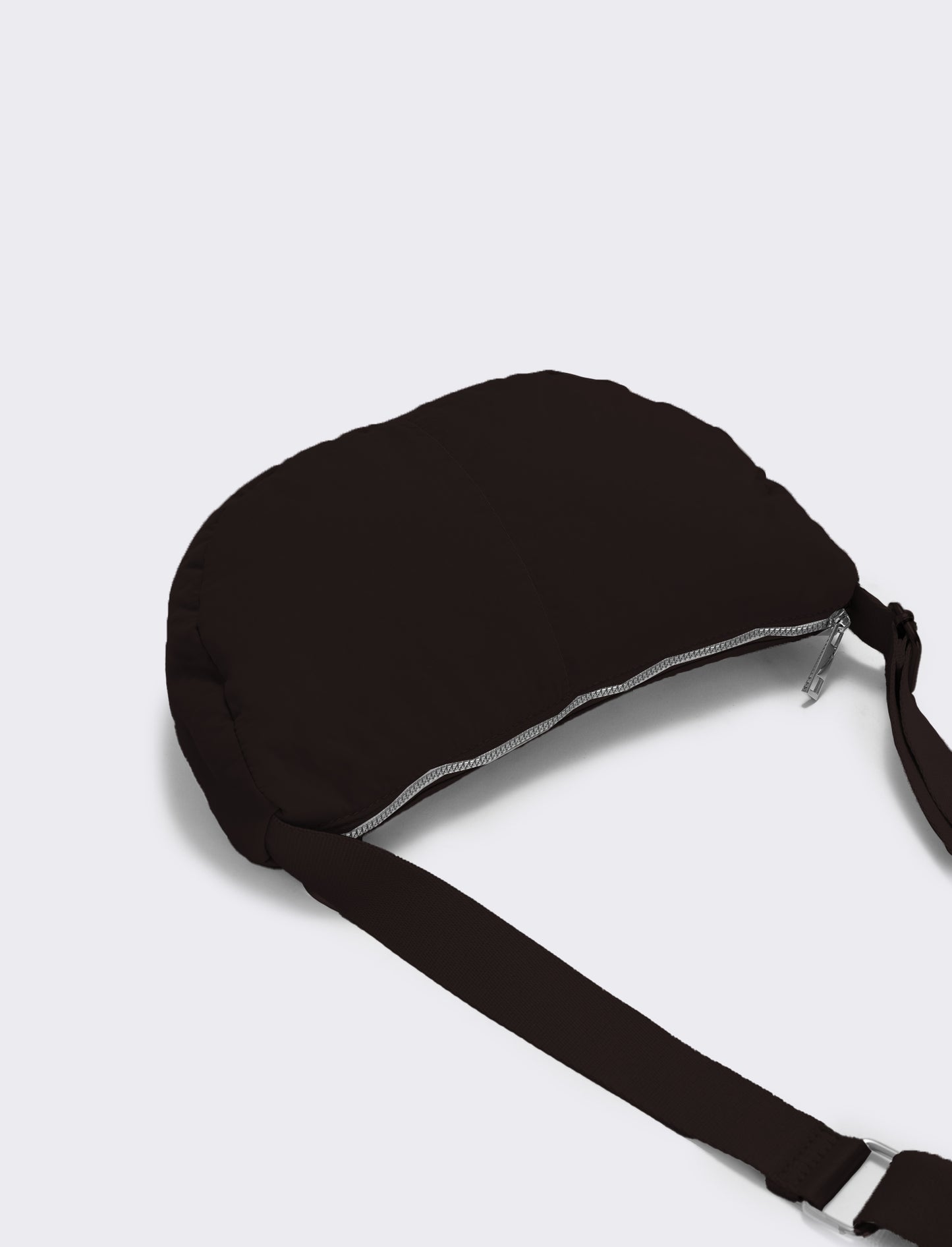 Borsa mezzaluna in nylon con tracolla - Moro