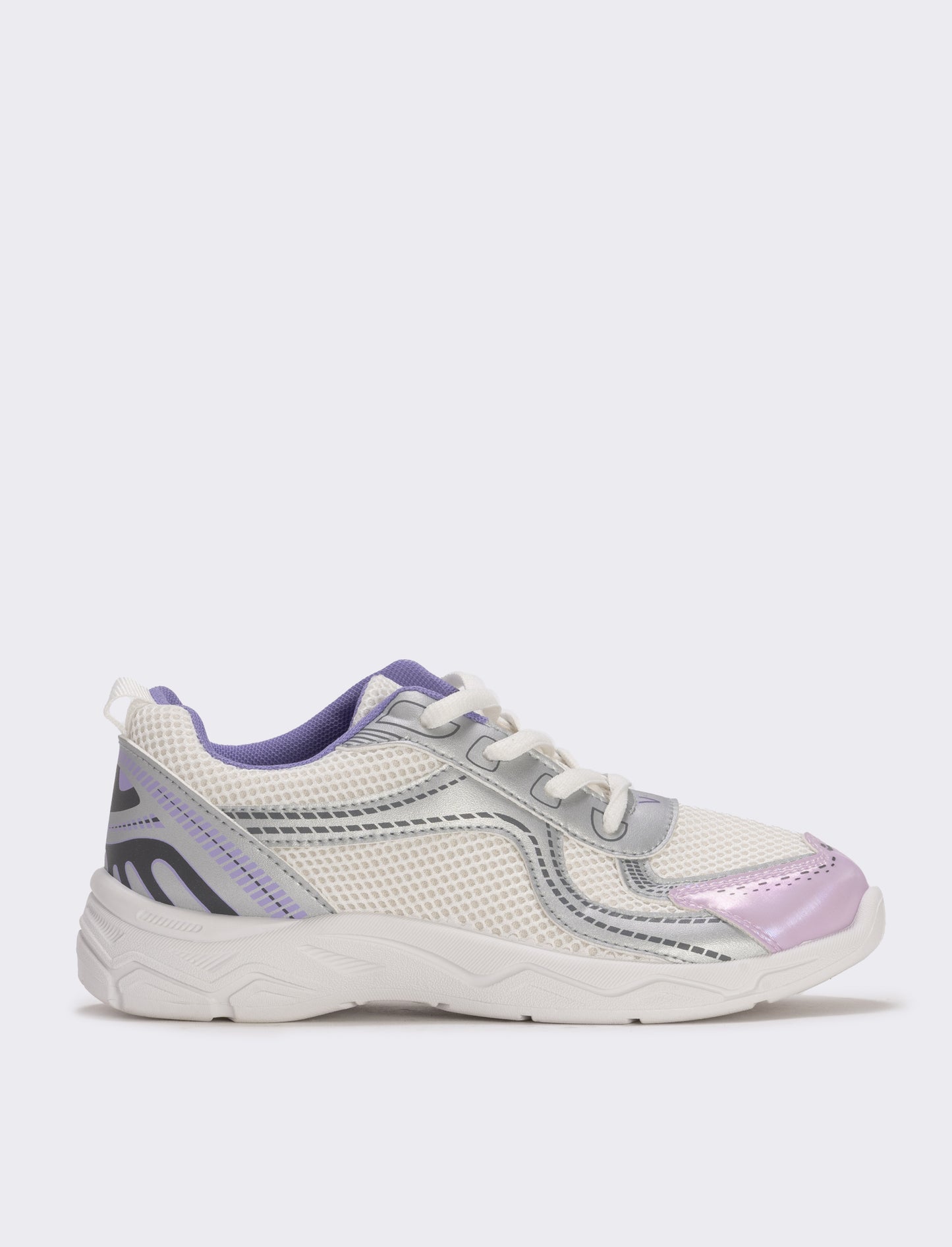 White sneakers with colorful accents for girls - White